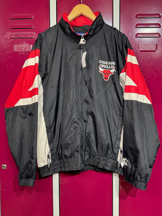 VINTAGE 90s CHICAGO BULLS WINDBREAKER JACKET  SZ: M