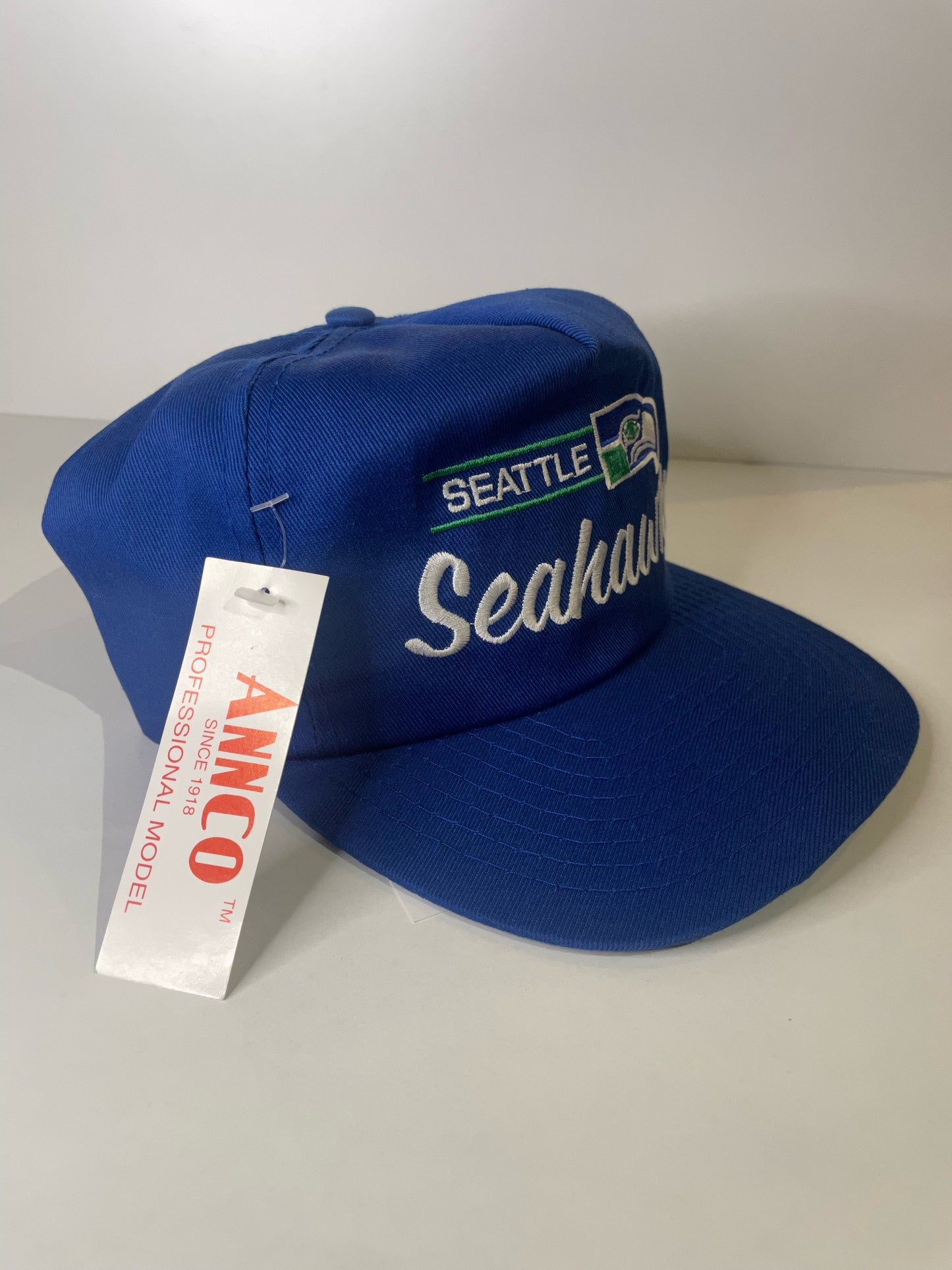 "DS" VINTAGE 90s SEATTLE SEAHAWKS ANNCO SNAPBACK CAP HAT