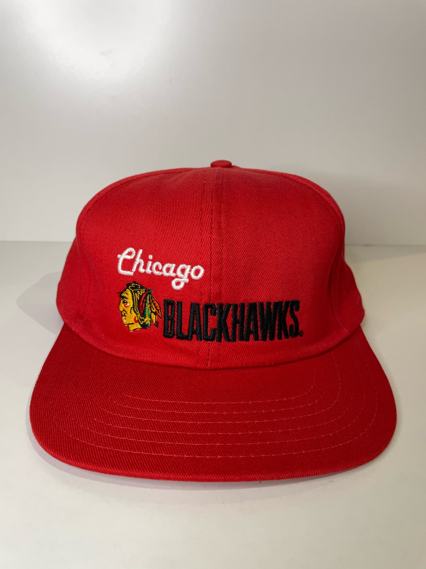 "DS" VINTAGE 90s CHICAGO BLACKHAWKS CCM SNAPBACK CAP HAT