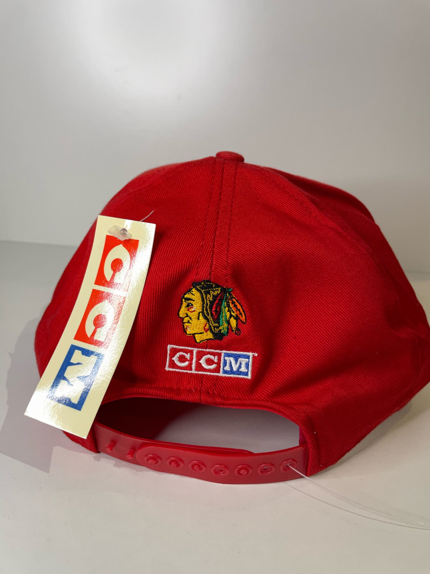 "DS" VINTAGE 90s CHICAGO BLACKHAWKS CCM SNAPBACK CAP HAT