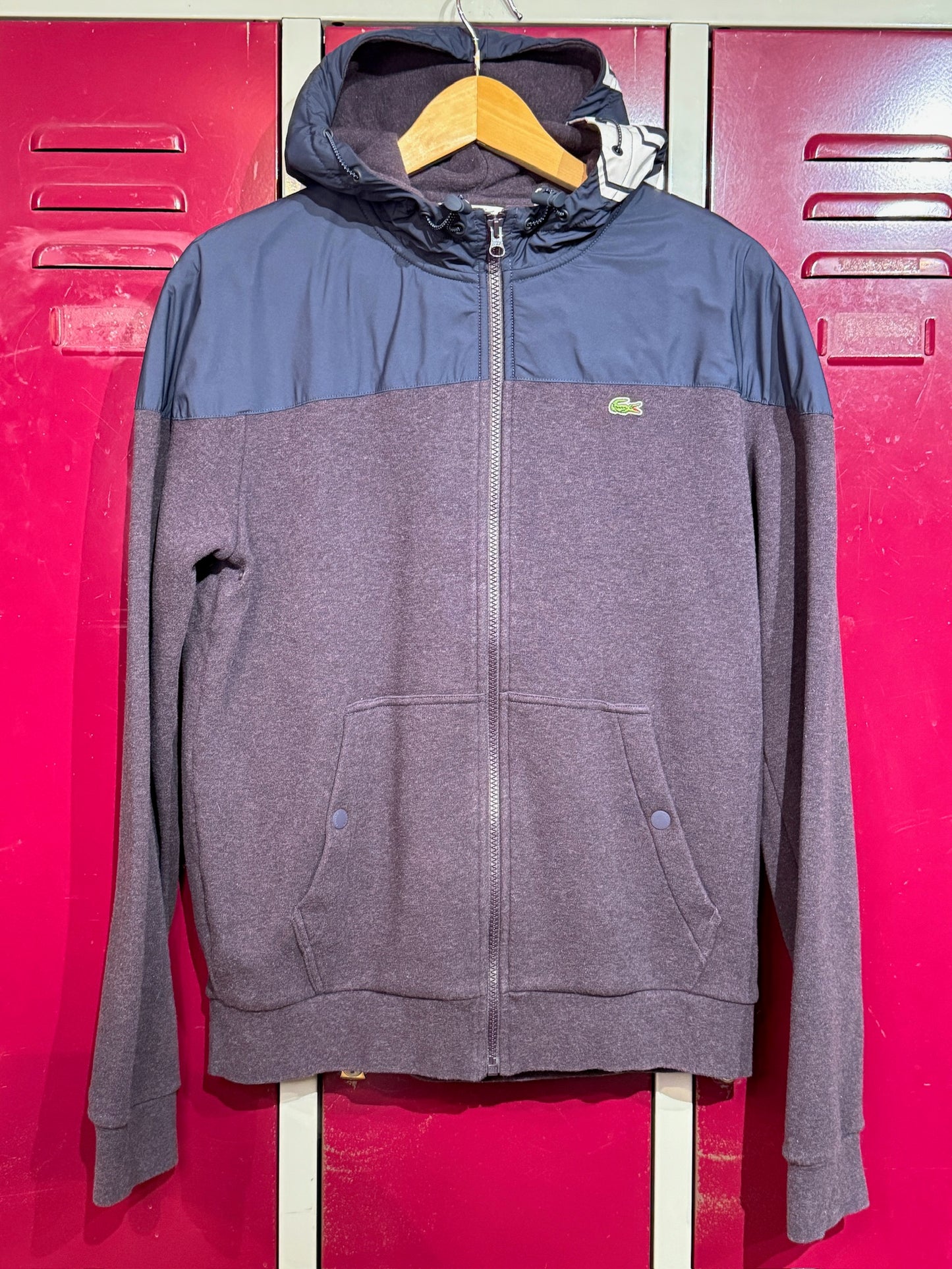 LACOSTE HOODED TRACKSUIT TOP SZ: 4/M