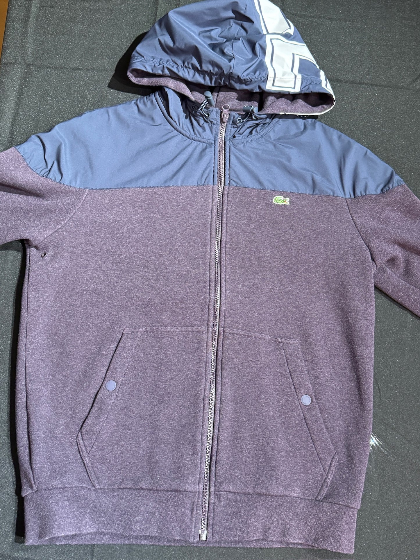 LACOSTE HOODED TRACKSUIT TOP SZ: 4/M