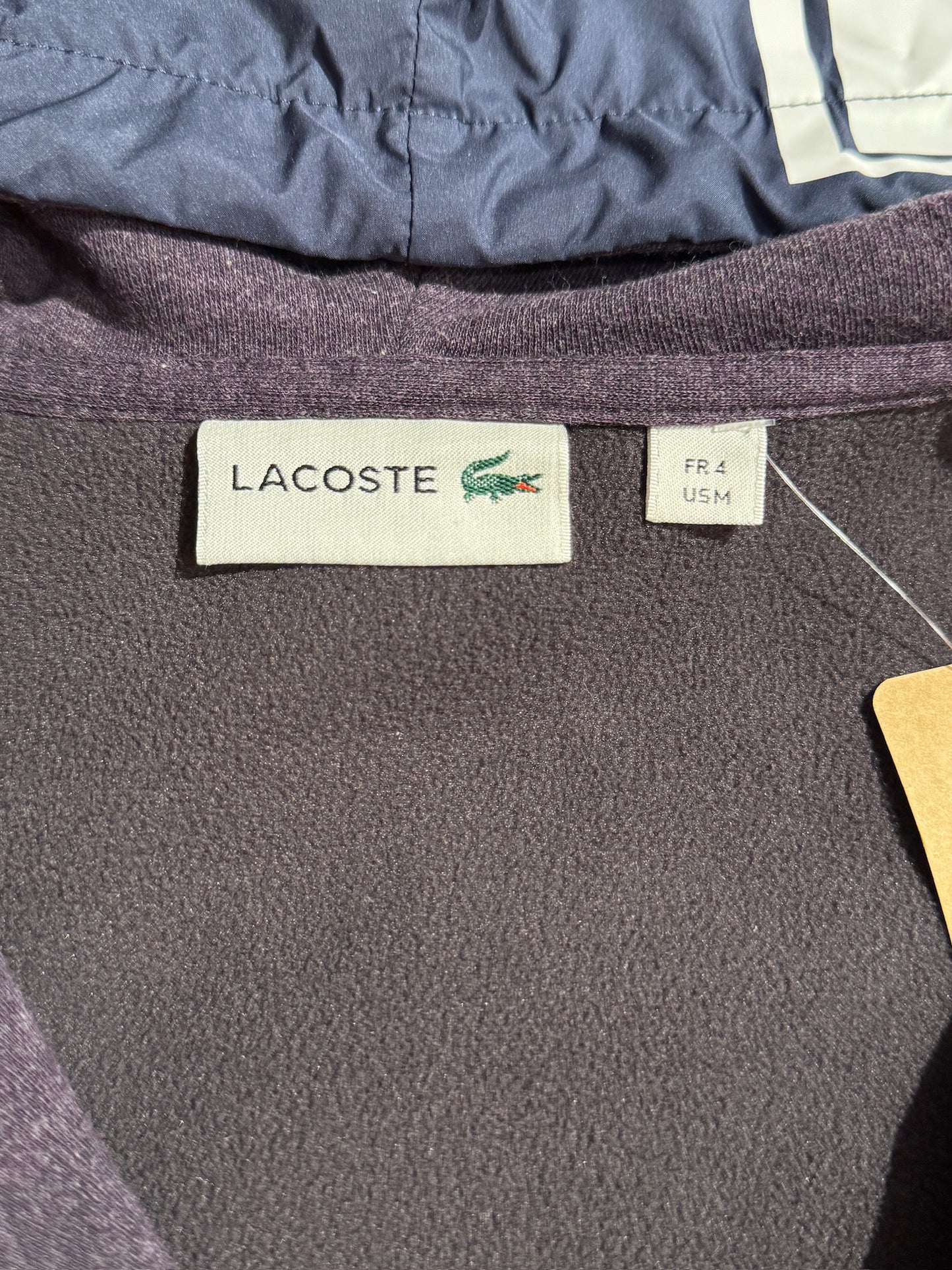 LACOSTE HOODED TRACKSUIT TOP SZ: 4/M