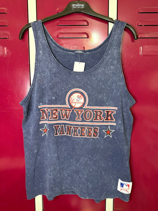 VINTAGE 80s NEW YORK YANKEES NUTMEG MILLS TANK TOP SZ: S