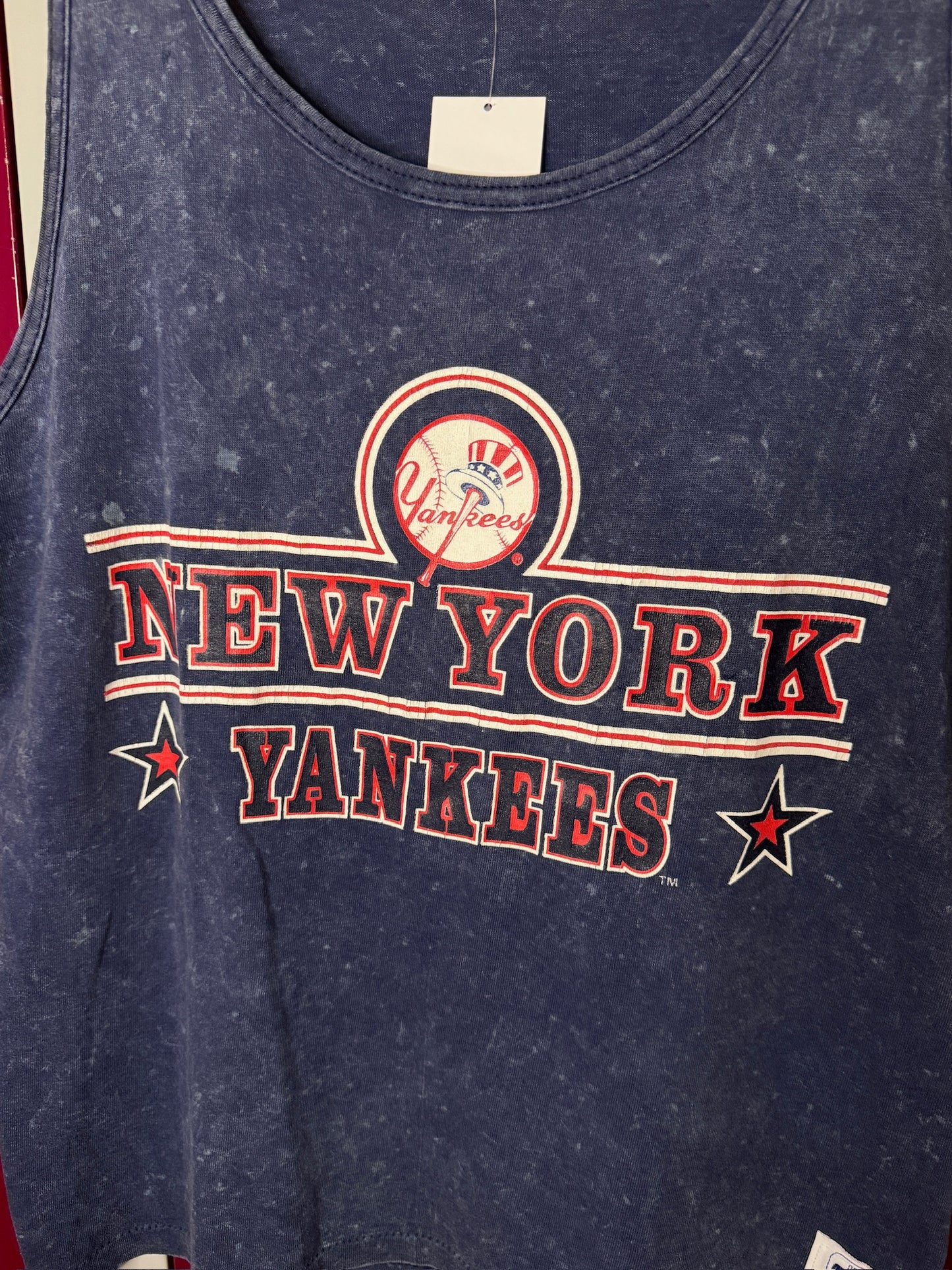 VINTAGE 80s NEW YORK YANKEES NUTMEG MILLS TANK TOP SZ: S