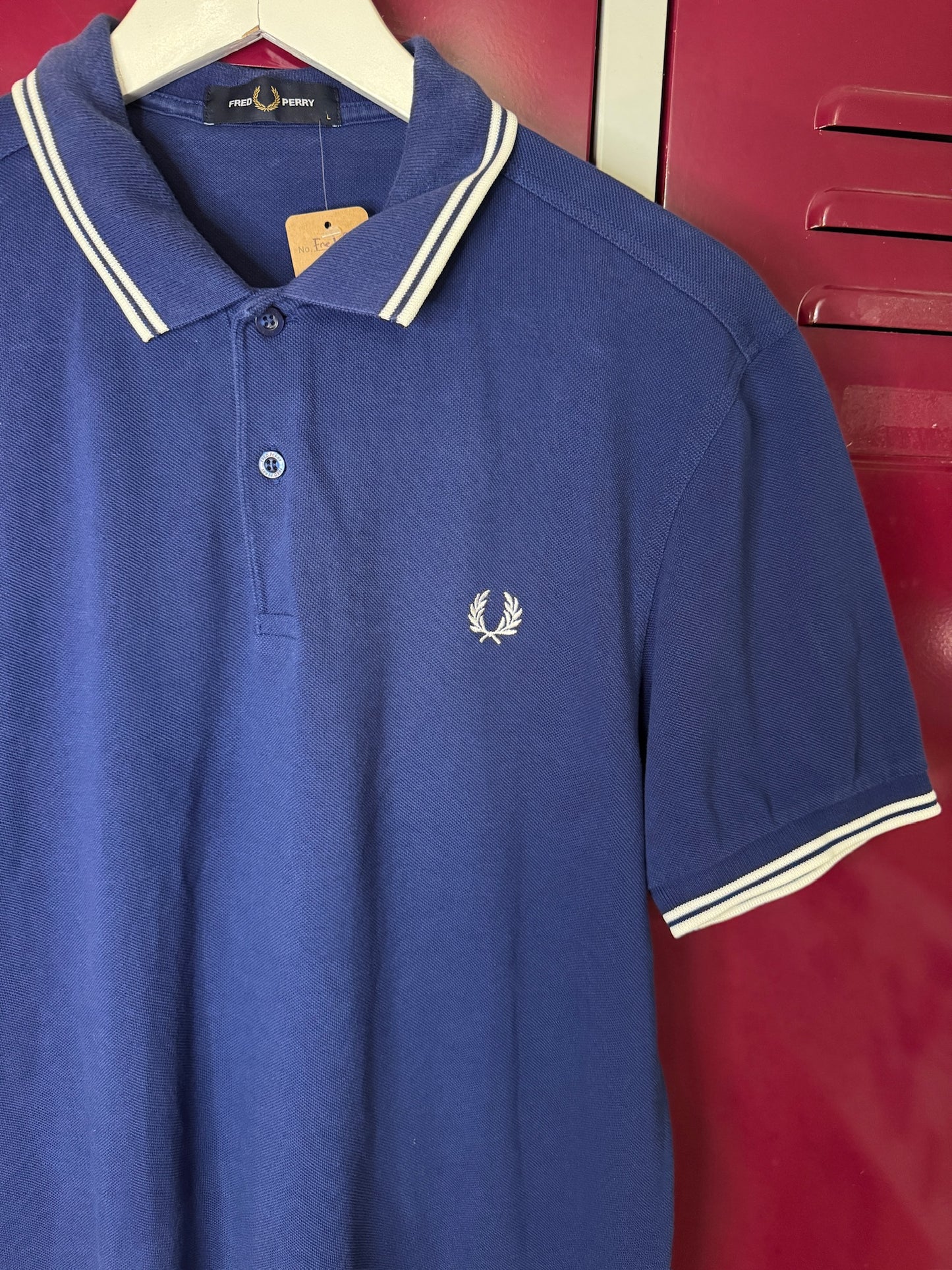 FRED PERRY "NAVY" POLO SZ: L
