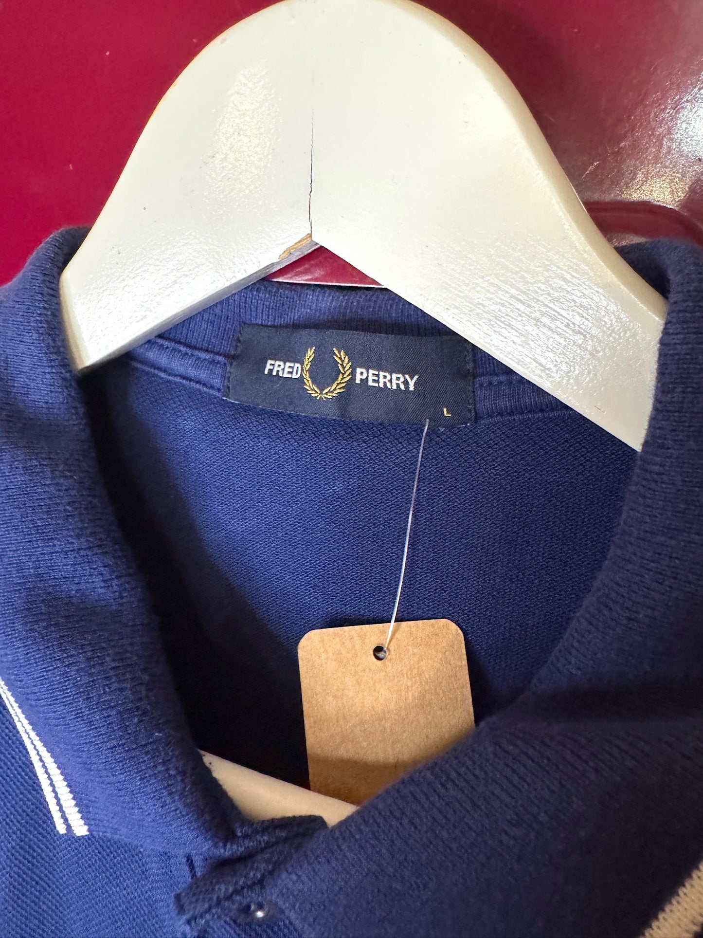 FRED PERRY "NAVY" POLO SZ: L