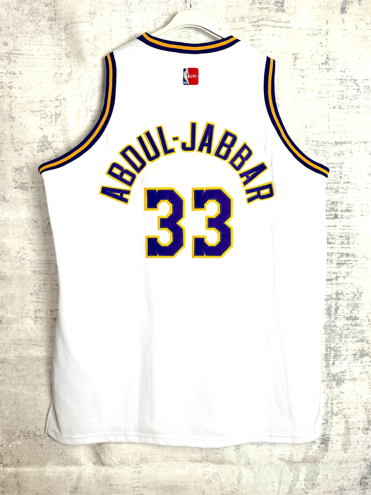MITCHELL & NESS LOS ANGELES LAKERS "KAREEM ABDUL-JABBAR" NBA JERSEY SZ: 54-XXXL