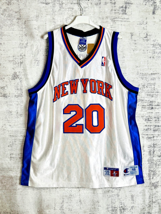 VINTAGE 90s CHAMPION NEW YORK KNICKS "ALLAN HOUSTON" NBA JERSEY  SZ: 48-XL