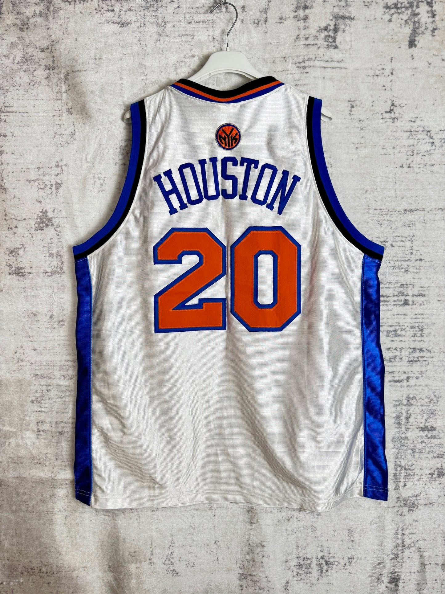 VINTAGE 90s CHAMPION NEW YORK KNICKS "ALLAN HOUSTON" NBA JERSEY SZ: 48-XL