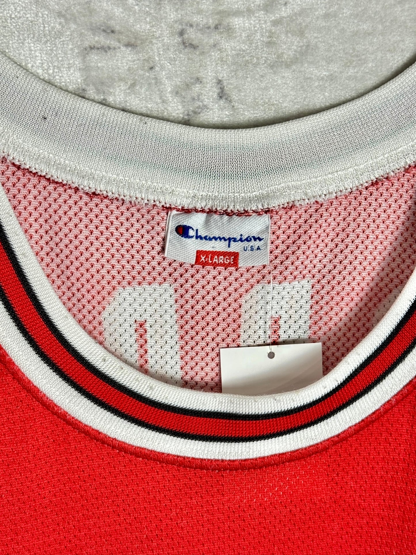 VINTAGE 90s CHAMPION CHICAGO BULLS "MICHAEL JORDAN" NBA JERSEY SZ: XL