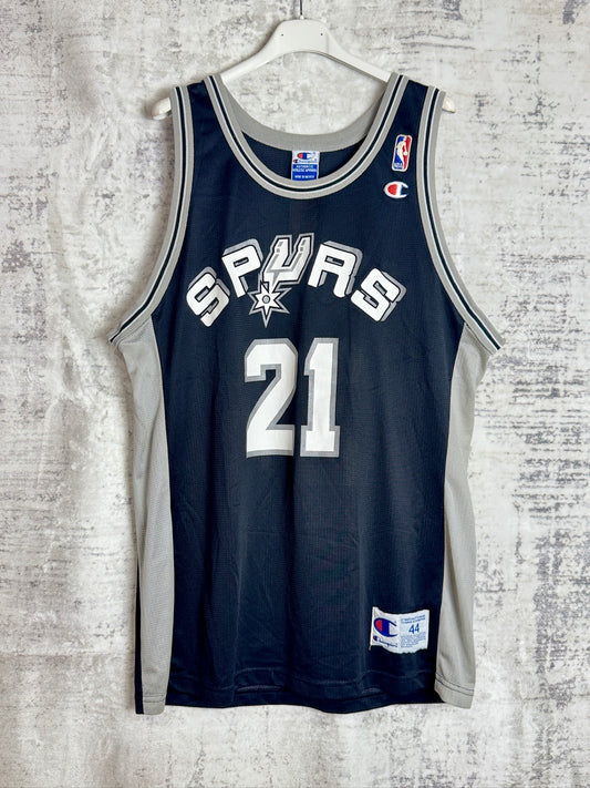 VINTAGE CHAMPION SAN ANTONIO SPURS "TIM DUNCAN" NBA JERSEY  SZ: 44 (L)