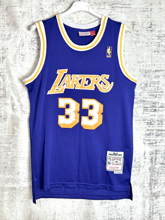 MITCHELL & NESS LOS ANGELES LAKERS "KAREEM ABDUL-JABBAR" NBA JERSEY  SZ: 36 - S