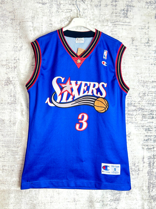VINTAGE CHAMPION PHILADELPHIA 76ERS "ALLEN IVERSON" NBA JERSEY  SZ: S