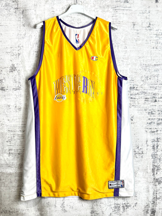REVERSIBLE CHAMPION LOS ANGELES LAKERS "WESTERN NBA CONFERENCE" JERSEY  SZ: XL