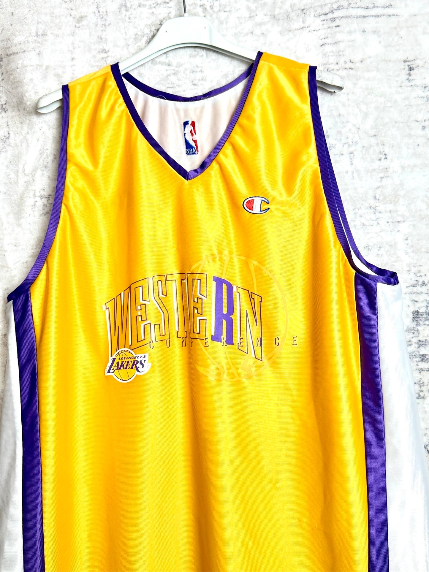 REVERSIBLE CHAMPION LOS ANGELES LAKERS "WESTERN NBA CONFERENCE" JERSEY SZ: XL