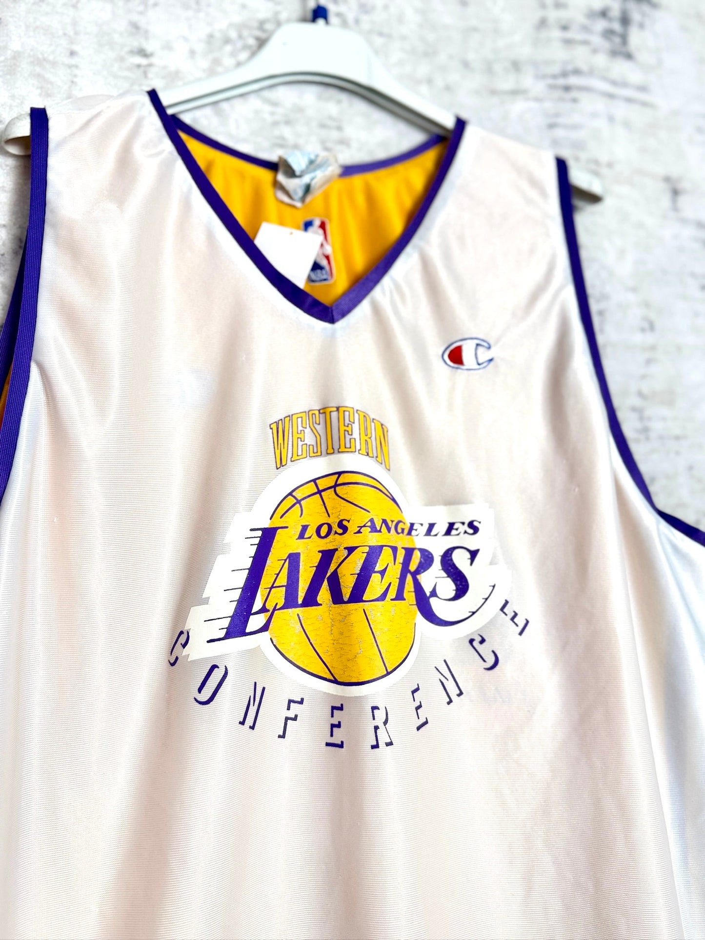 REVERSIBLE CHAMPION LOS ANGELES LAKERS "WESTERN NBA CONFERENCE" JERSEY SZ: XL