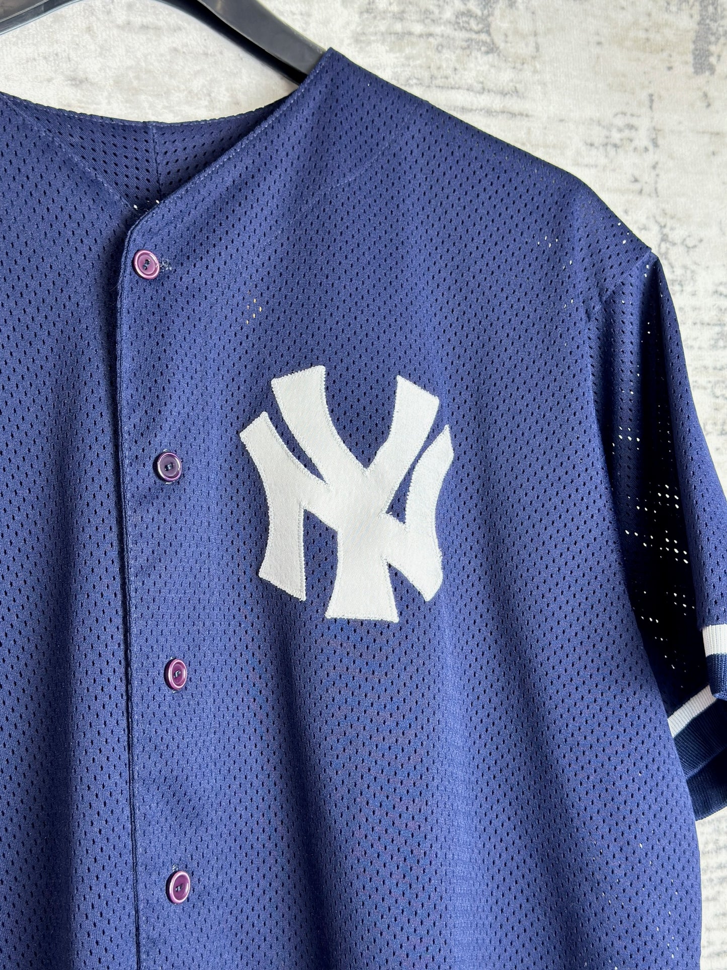 VINTAGE 90s MAJESTIC NEW YORK YANKEES "MADE IN USA" MLB BASEBALL JERSEY  SZ: XXL
