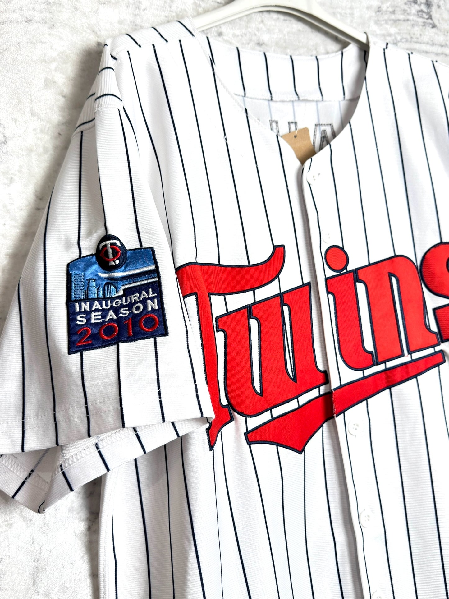 MAJESTIC MINNESOTA "JOE MAUER" 2010 MLB BASEBALL JERSEY SZ: 48/XL