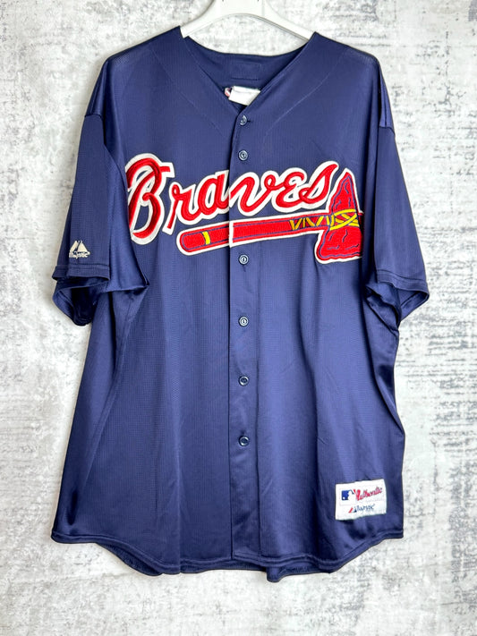 VINTAGE 90s MAJESTIC ATLANTA BRAVES MLB BASEBALL JERSEY  SZ: XL