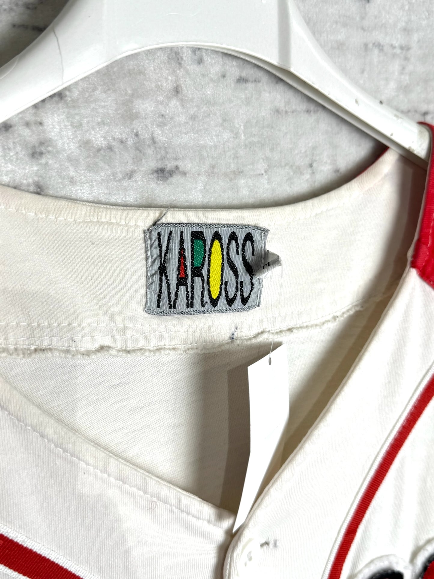 VINTAGE 90s KAROSS CHICAGO BULLS NBA BASEBALL JERSEY SZ: M