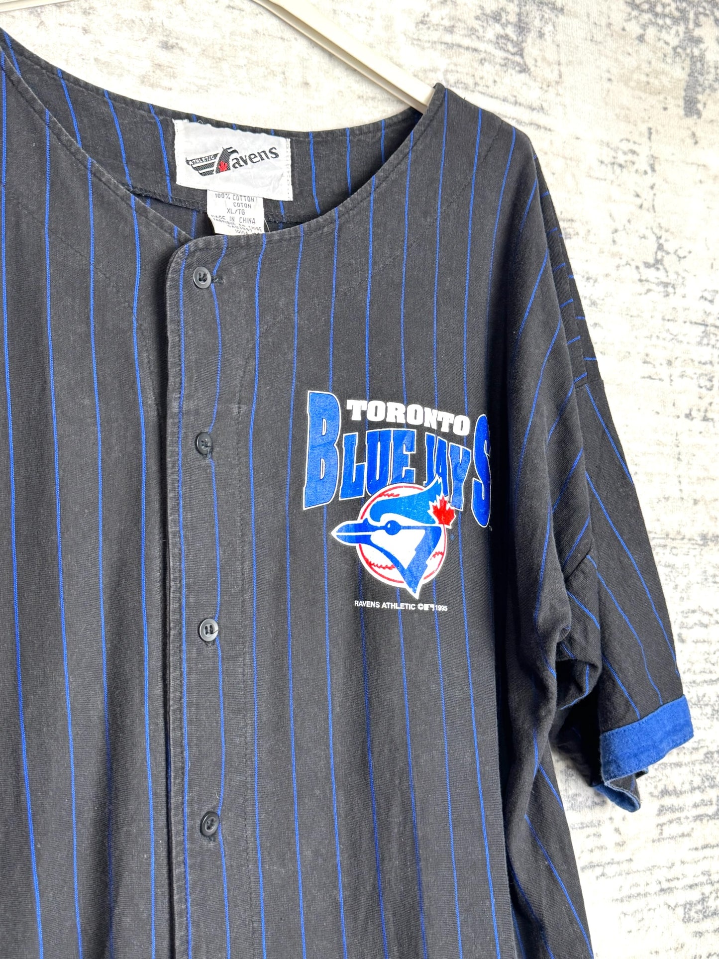 VINTAGE 1995 ATHLETIC RAVENS TORONTO BLUE JAYS MLB BASEBALL JERSEY SZ: XL