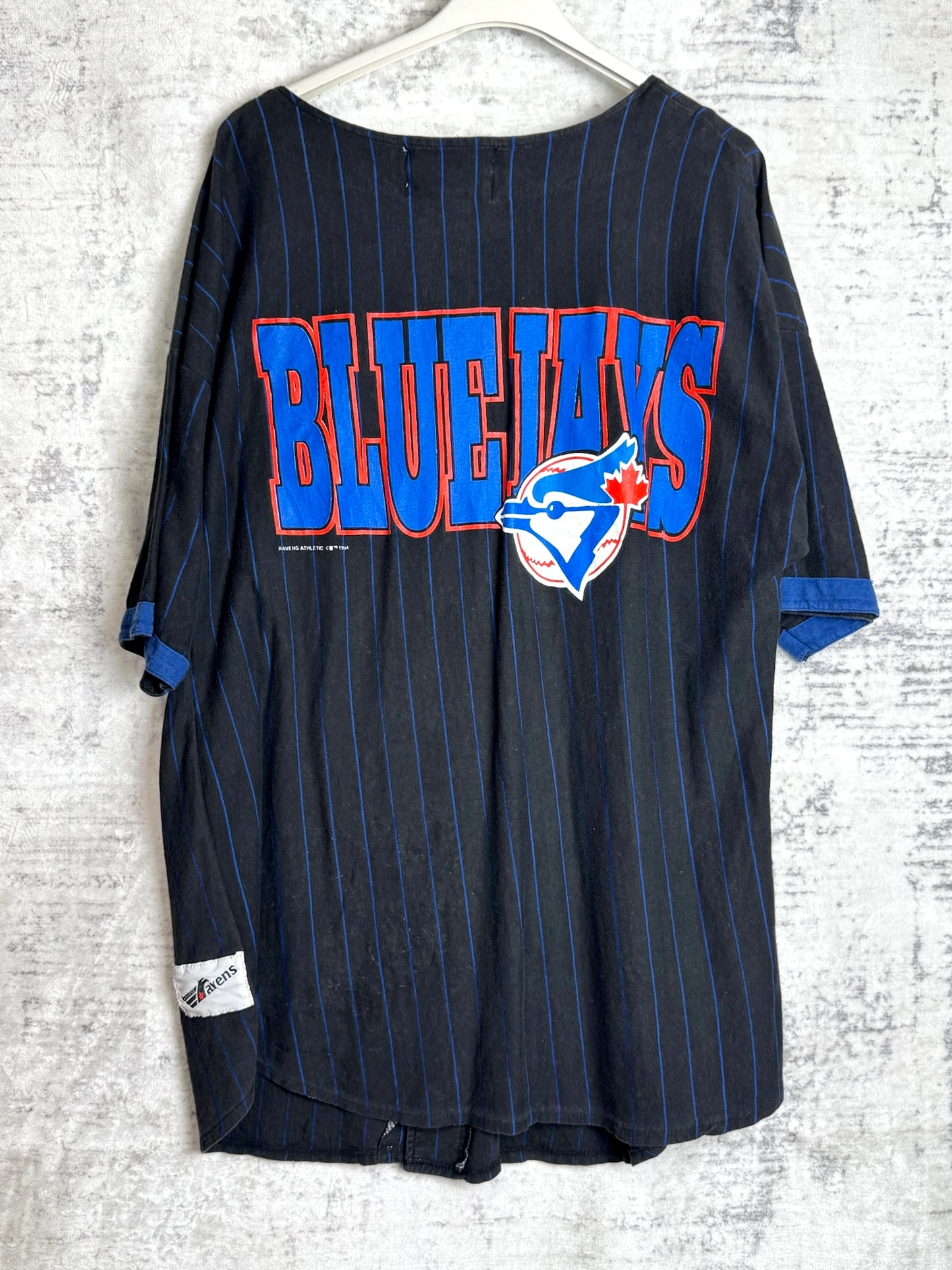 VINTAGE 1995 ATHLETIC RAVENS TORONTO BLUE JAYS MLB BASEBALL JERSEY SZ: XL