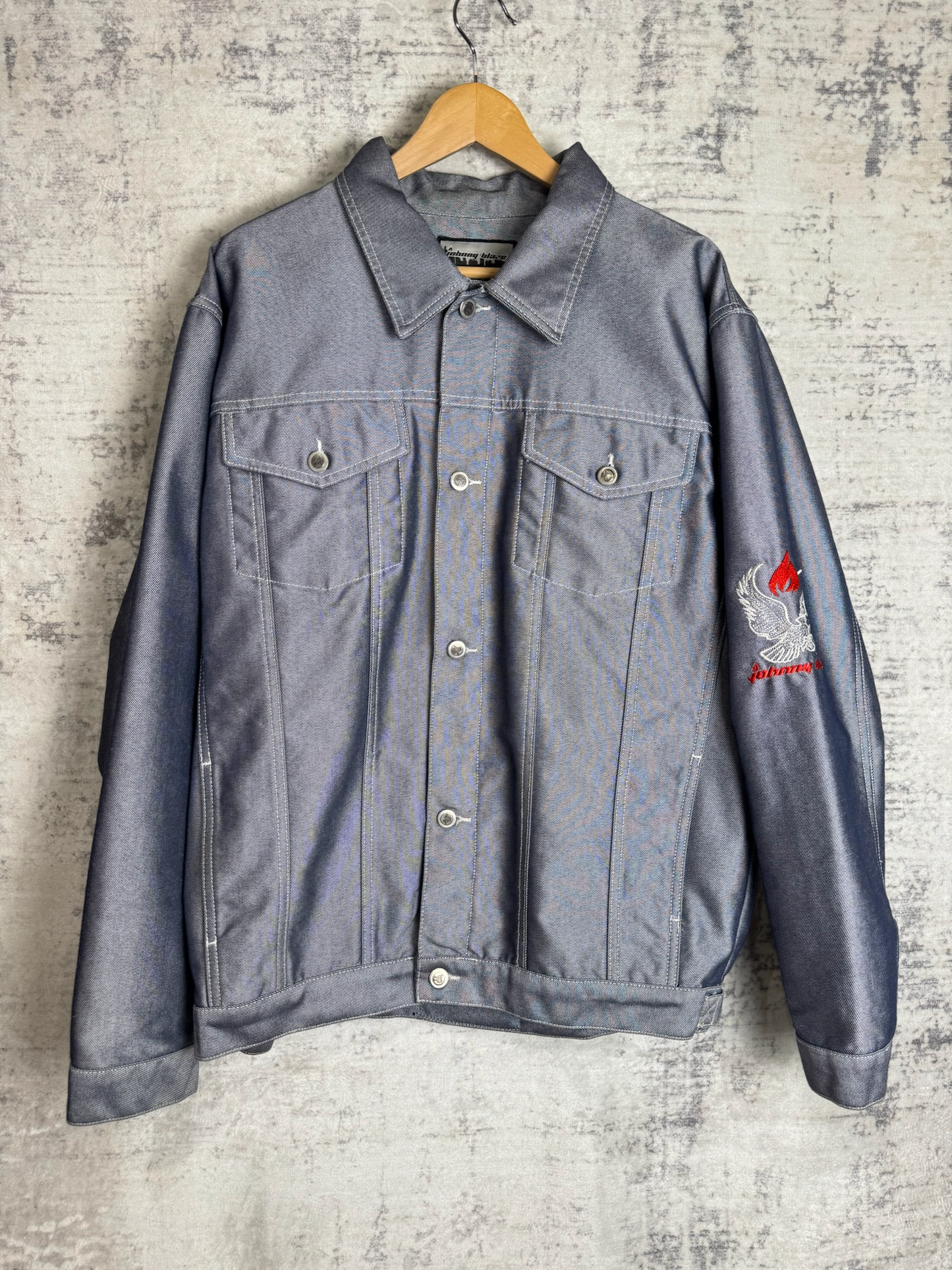 Y2K JOHNNY BLAZE "EAGLE" DENIM JACKET  SZ: L