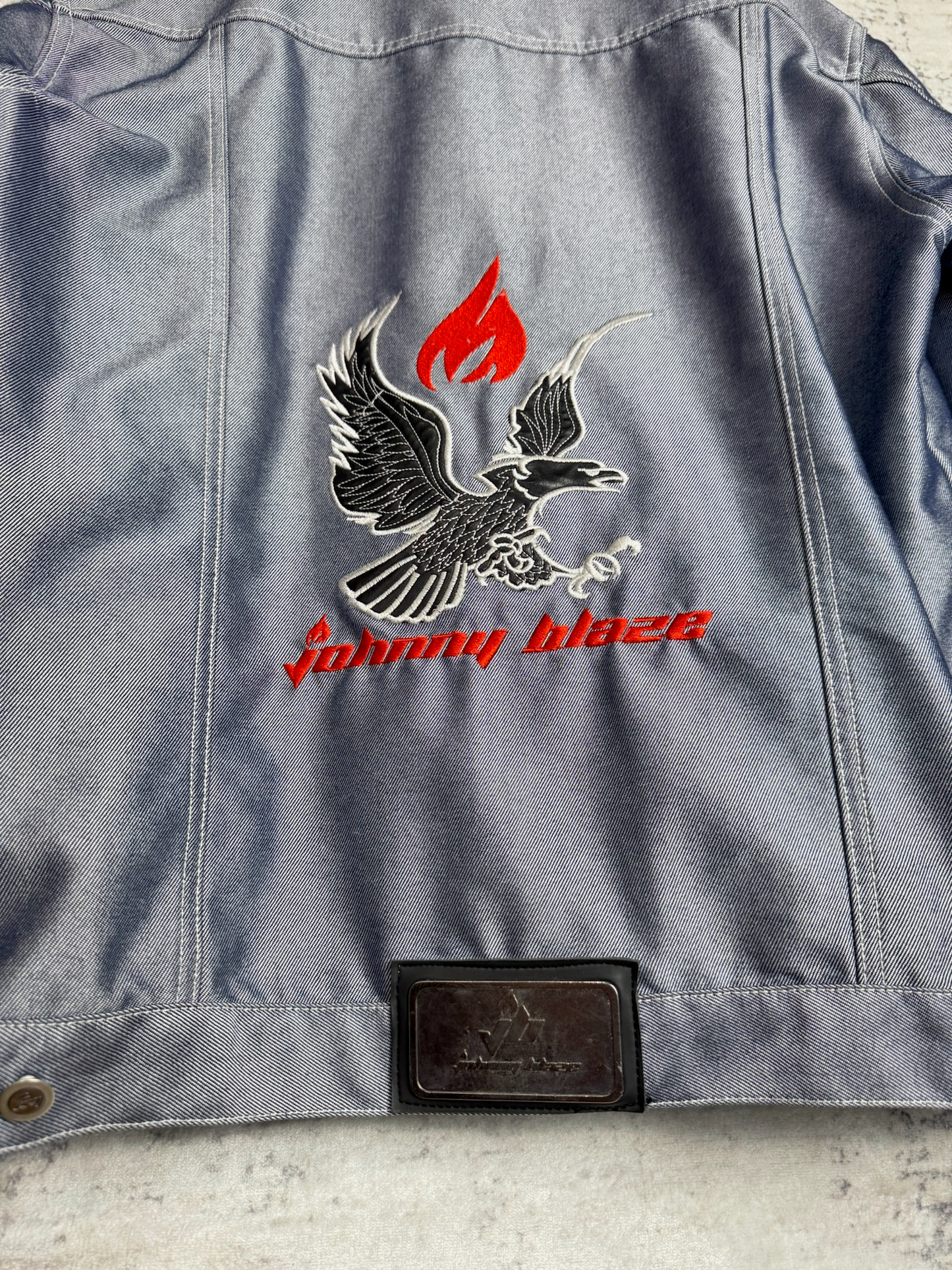 Y2K JOHNNY BLAZE "EAGLE" DENIM JACKET  SZ: L