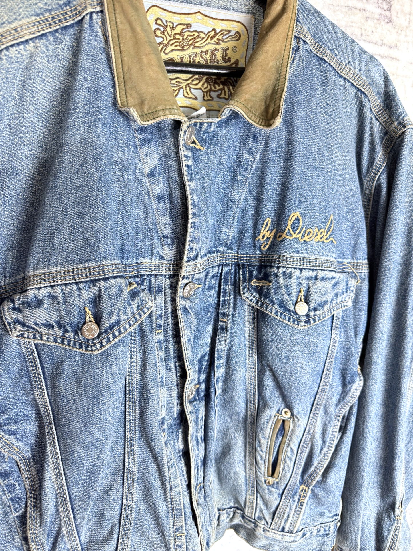 VINTAG 90s DIESEL "BASIC LINE/STARS SERIES" DENIM JACKET SZ: M
