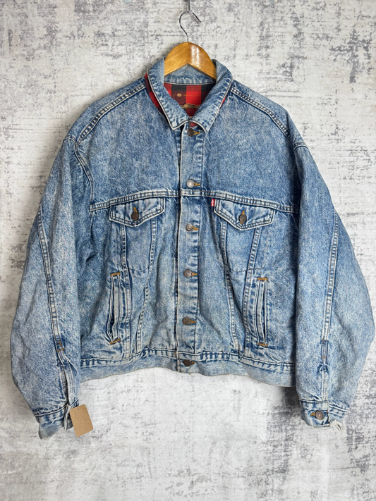 VINTAGE LEVI'S "ACID WASH" DENIM JACKET SZ: XL