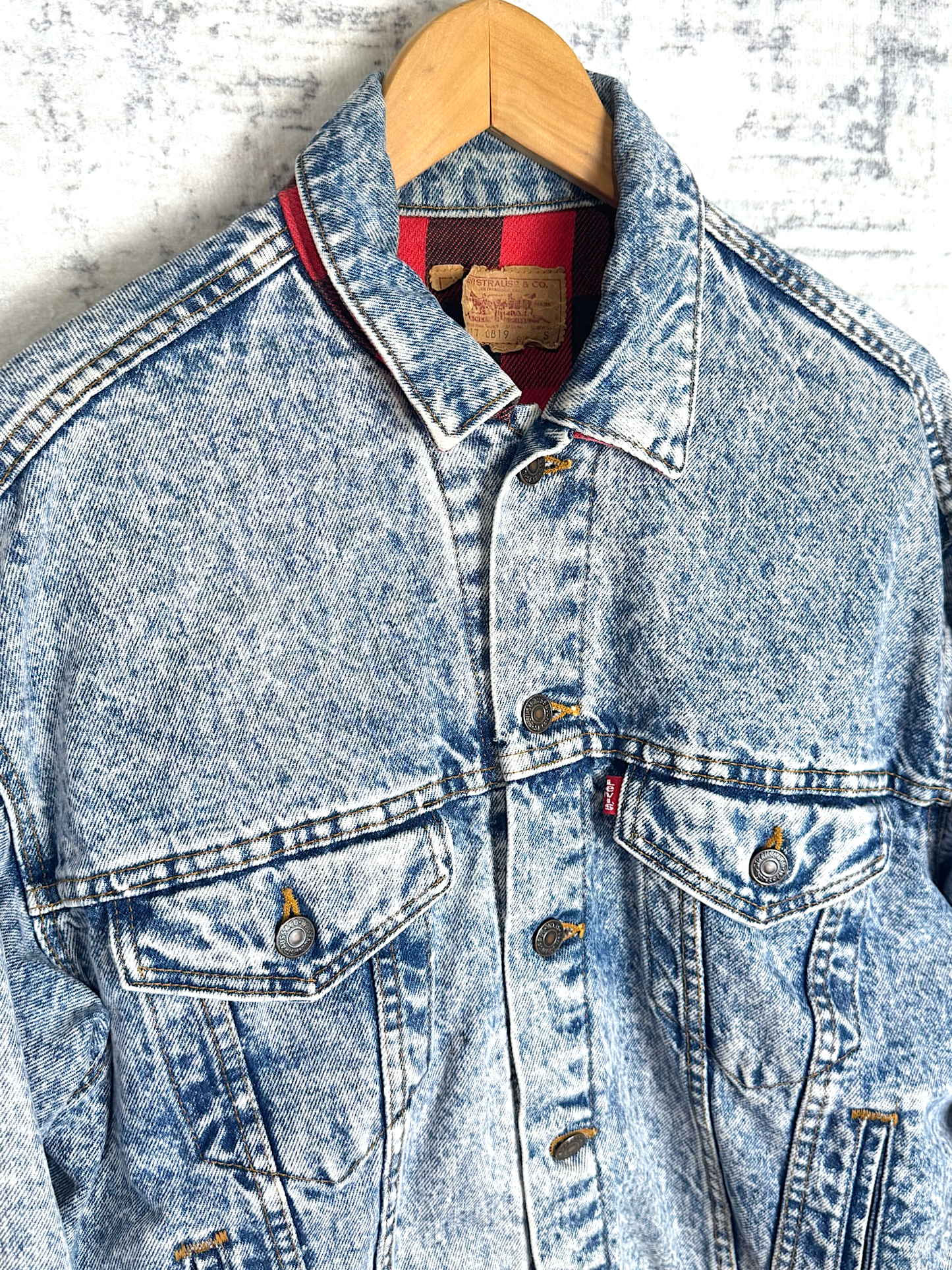 VINTAGE LEVI'S "ACID WASH" DENIM JACKET SZ: S