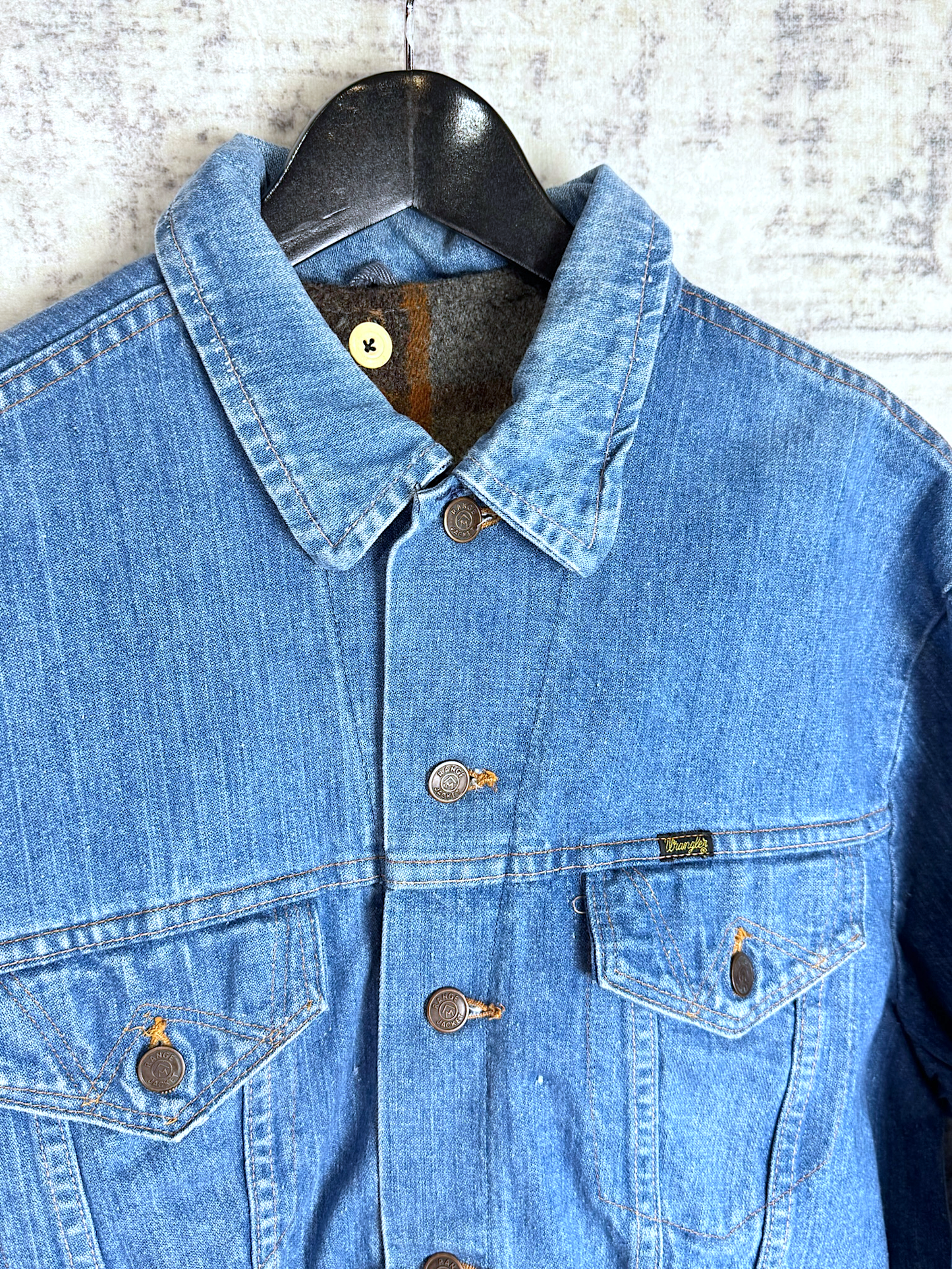 VINTAGE WRANGLER RANCH "REMOVABLE LINING" DENIM JACKET SZ: 46