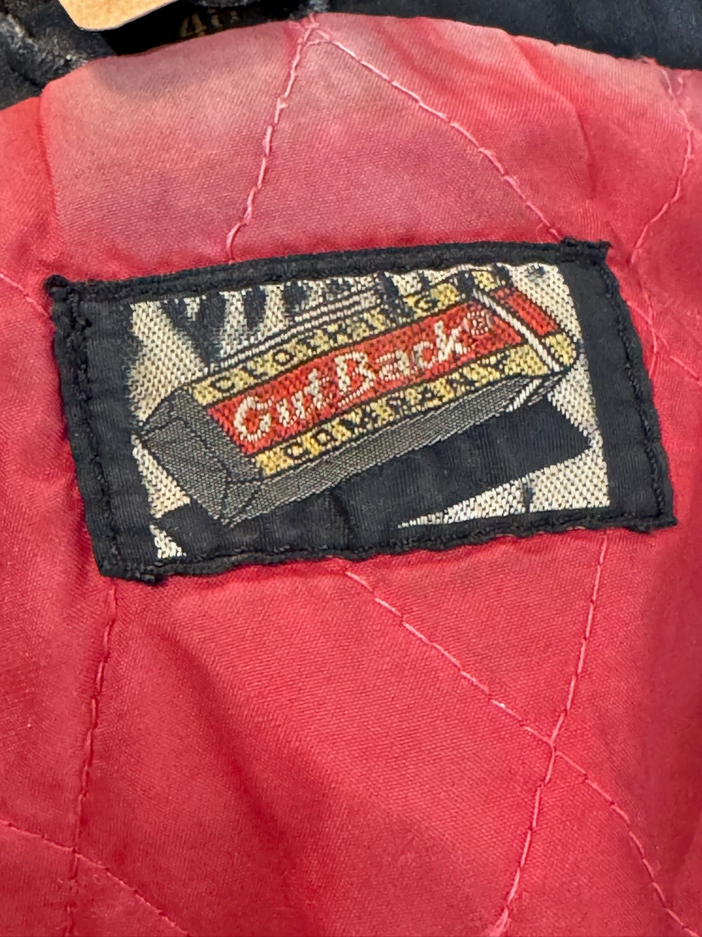 VINTAGE 80s CUT BACK MOTORCYCLE BIKER LEATHER JACKET SZ: S