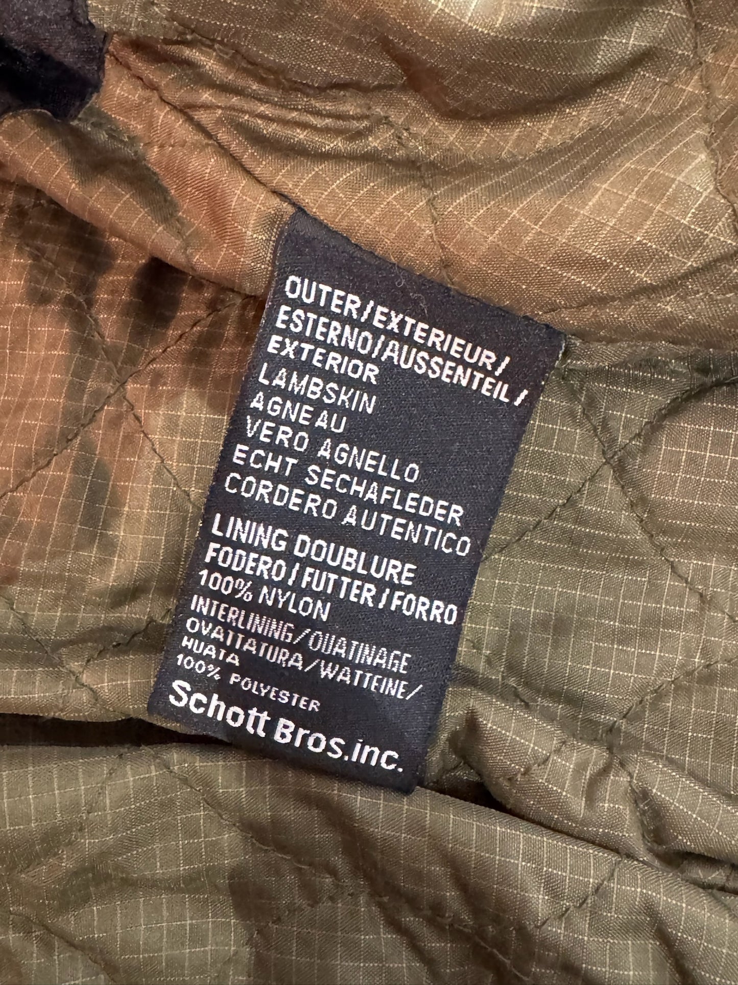 SCHOTT N.Y.C "LC1362" FLIGHT JACKET SZ: S