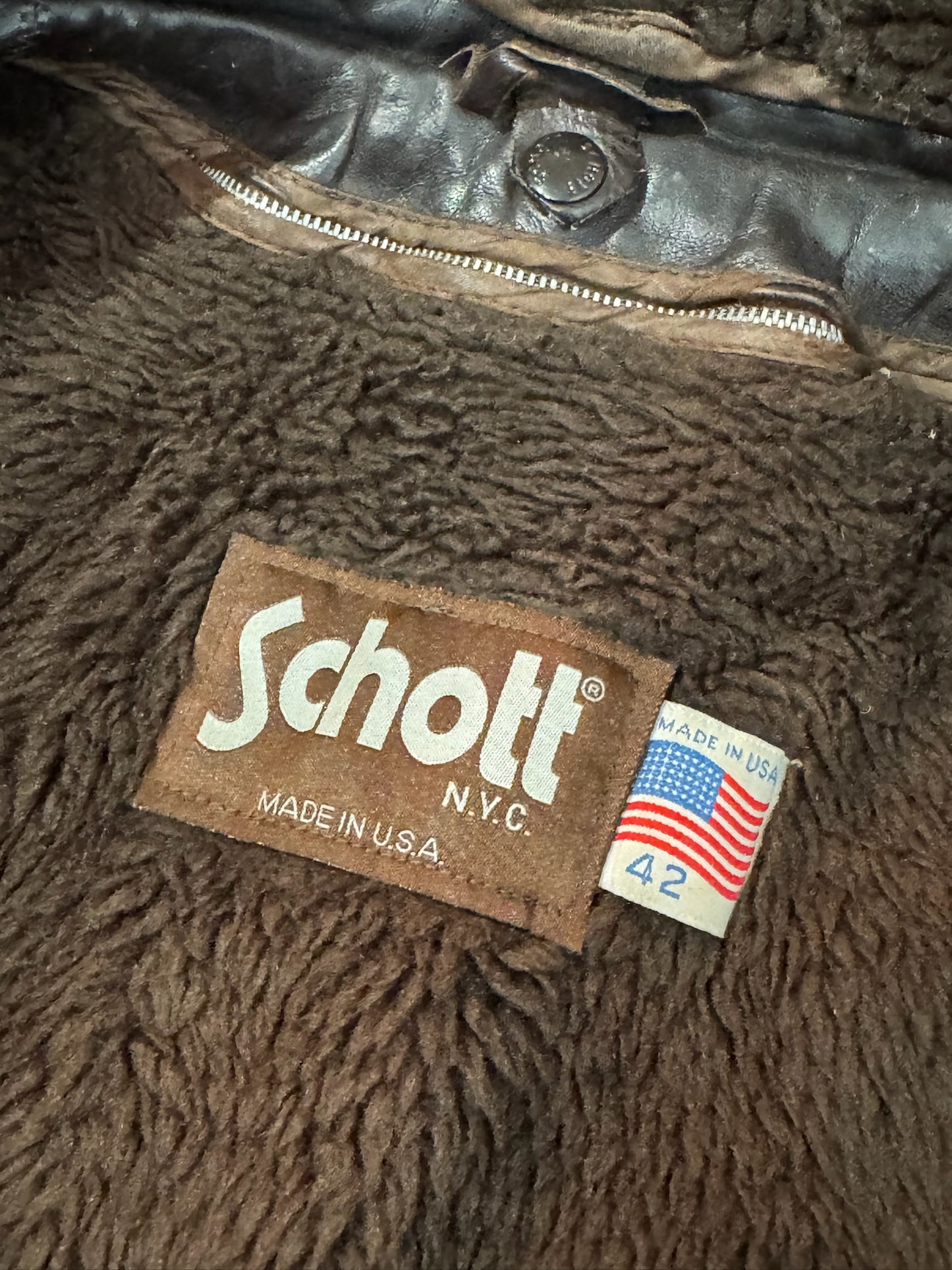 VINTAGE SCHOTT N.Y.C 184SM (MADE IN USA) FLIGHT JACKET SZ: 42