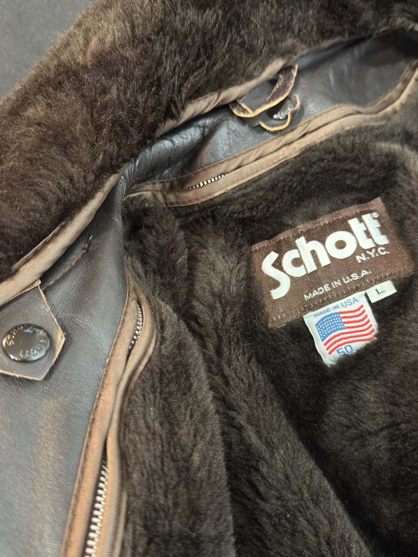VINTAGE SCHOTT N.Y.C 184SML (MADE IN USA) FLIGHT JACKET SZ: 50