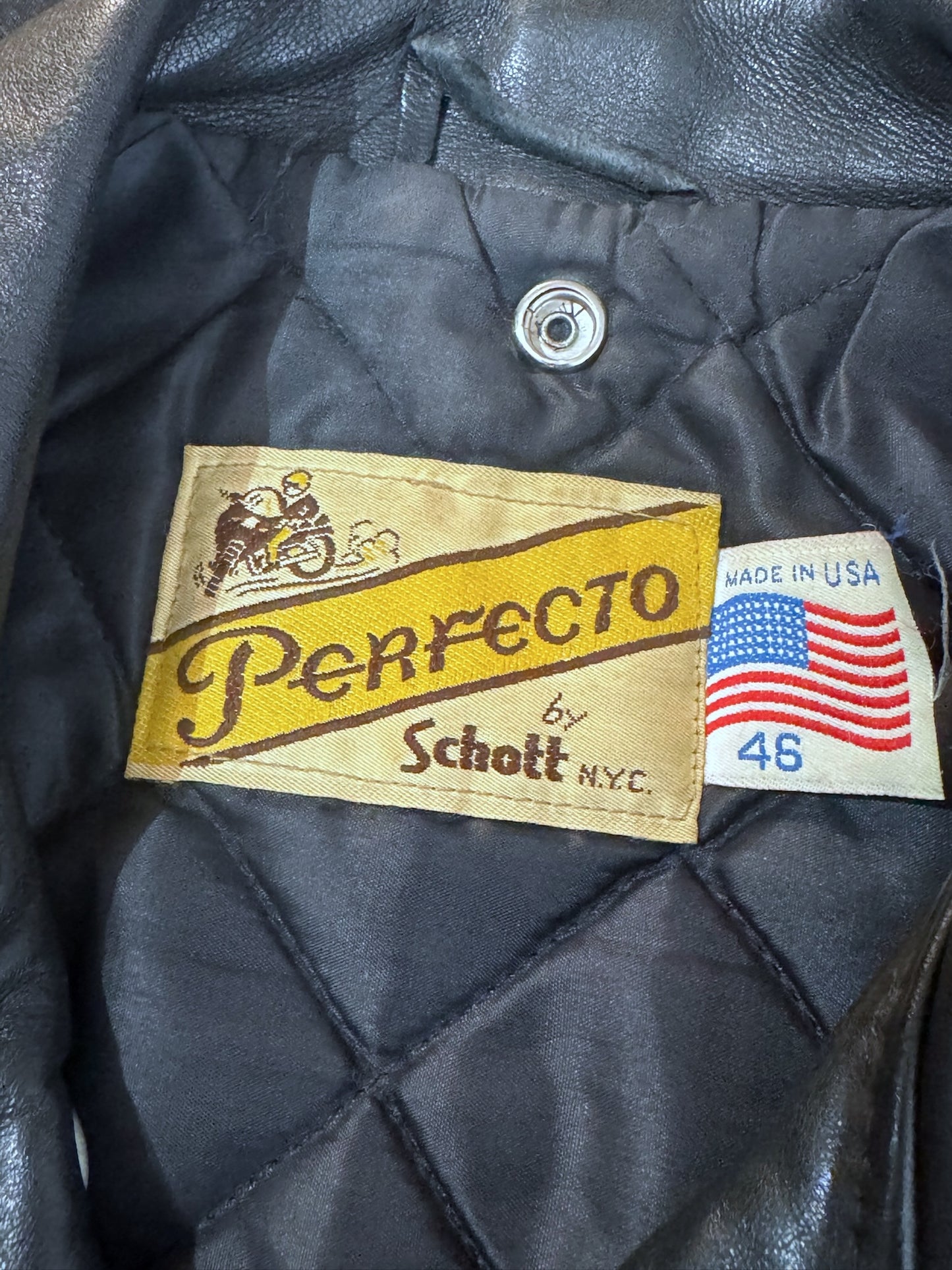 VINTAGE 80s SCHOTT N.Y.C 618 PERFECTO JACKET SZ: 46