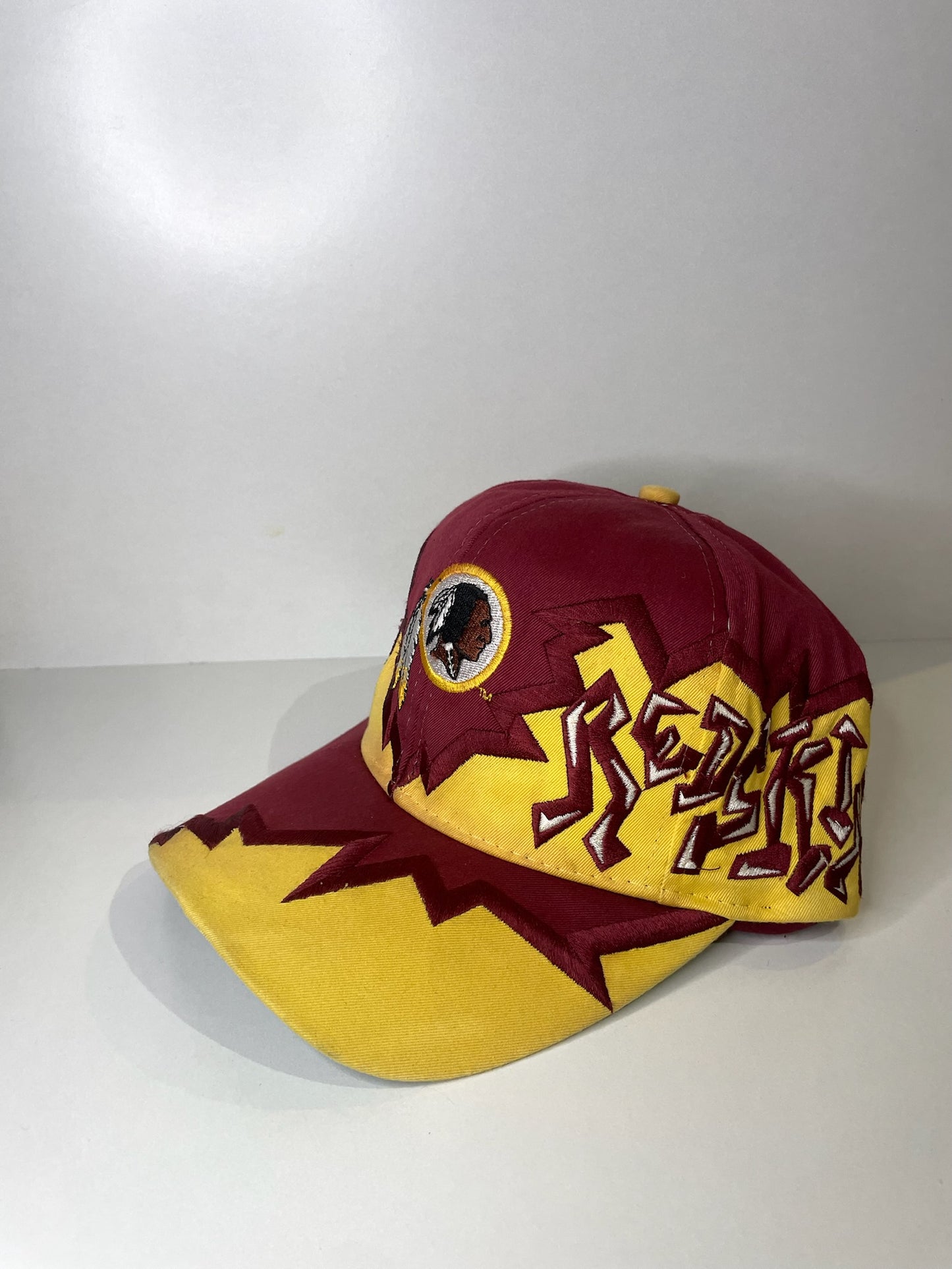 VINTAGE 90s WASHINGTON REDSKINS DREW PEARSON JAGGED GRAFFITI SNAPBACK CAP HAT