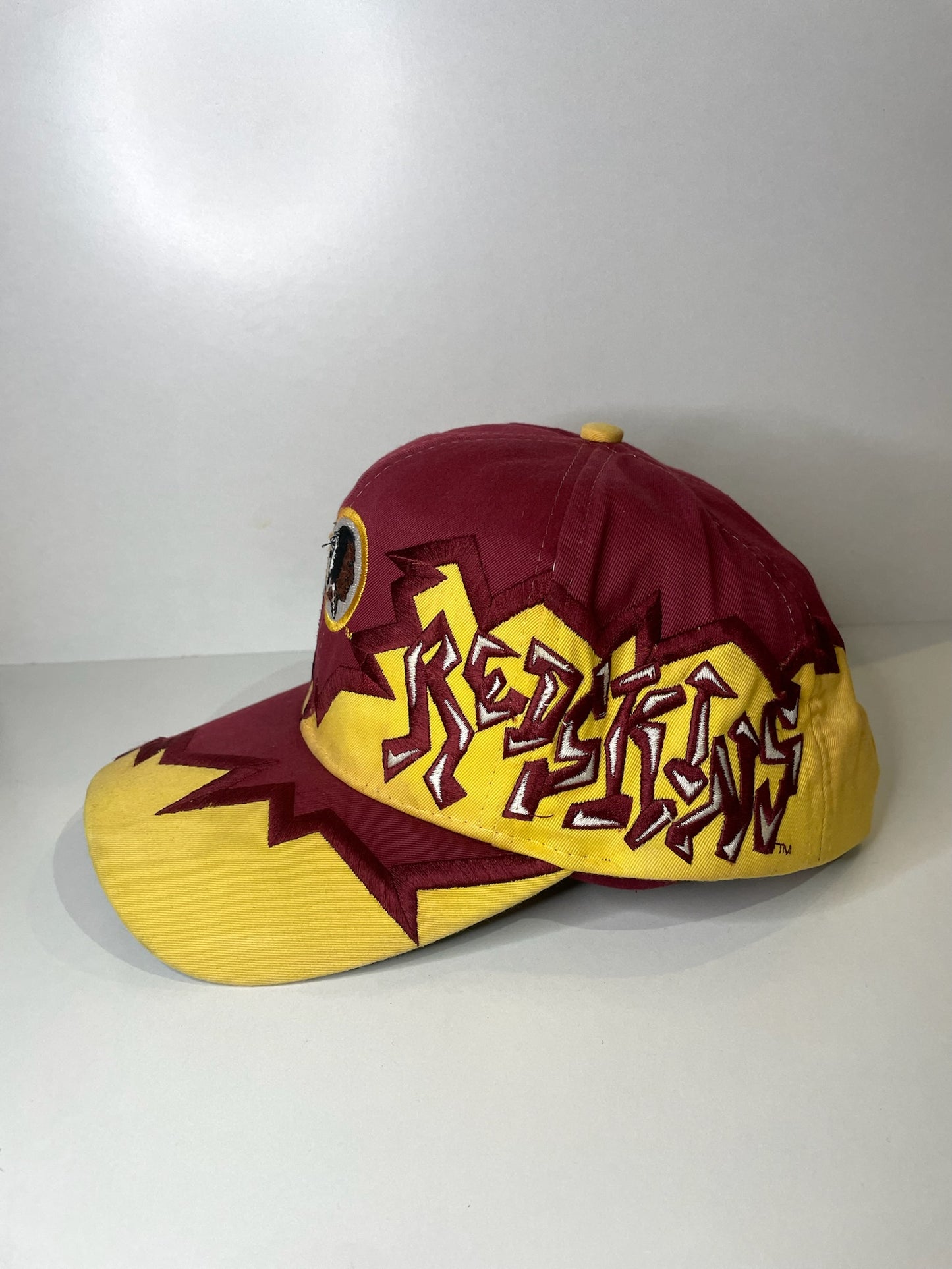 VINTAGE 90s WASHINGTON REDSKINS DREW PEARSON JAGGED GRAFFITI SNAPBACK CAP HAT