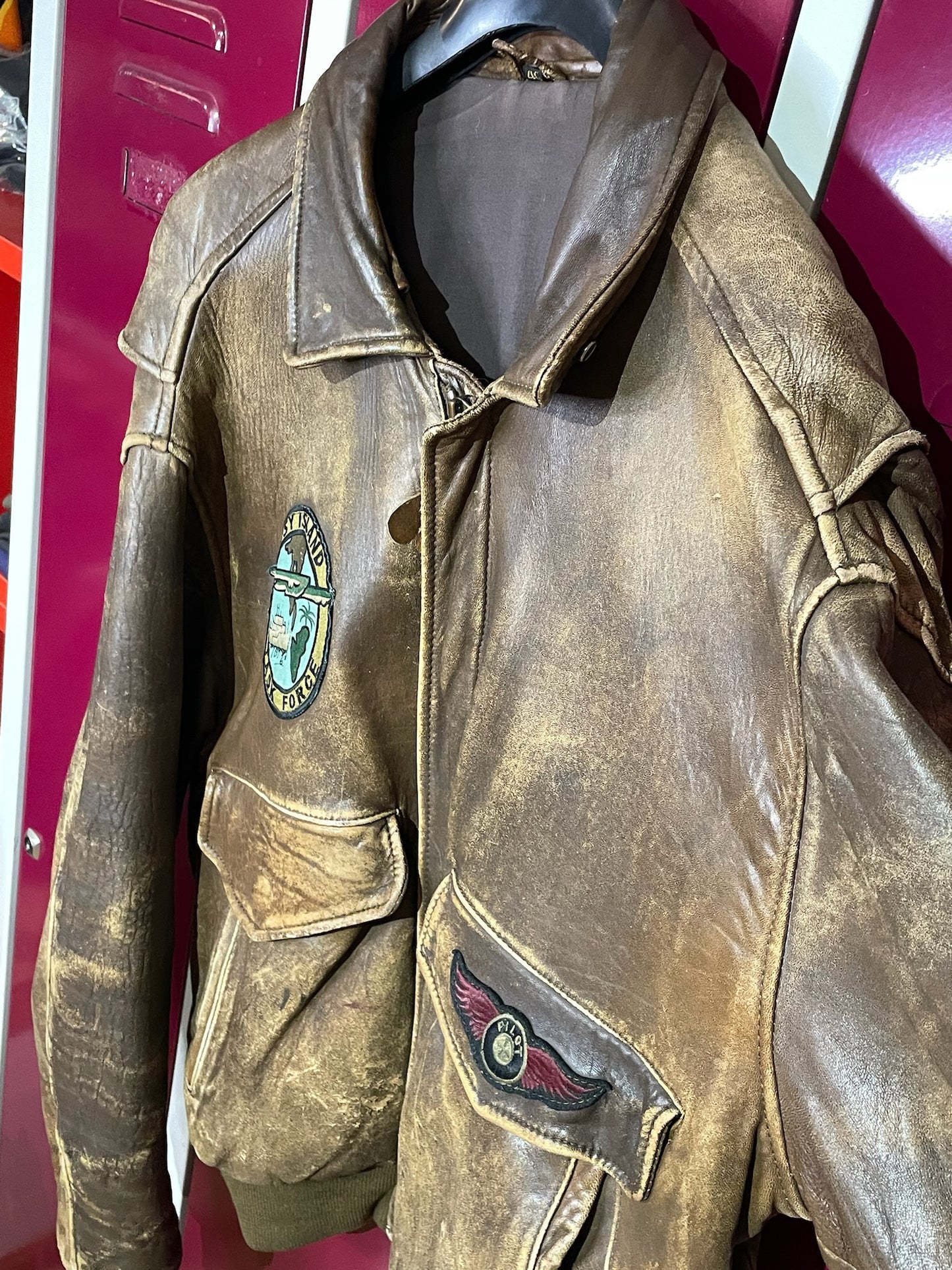 VINTAGE LEONARDO "LINEA SPORTIVA" LEATHER AVIATOR FLIGHT JACKET SZ: 46 = L