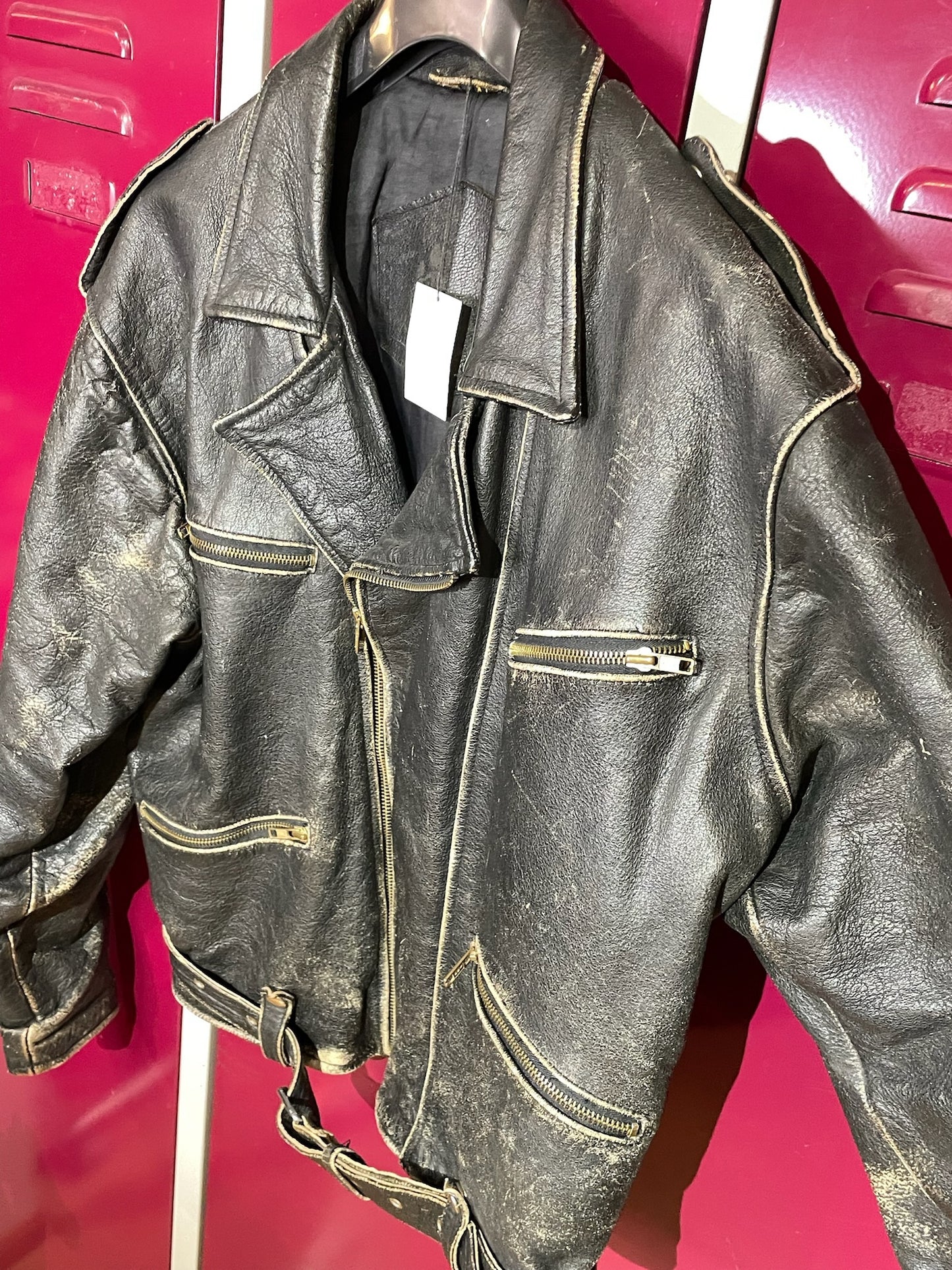 VINTAGE PAN ERA MOTORCYCLE BIKER LEATHER JACKET SZ: XL
