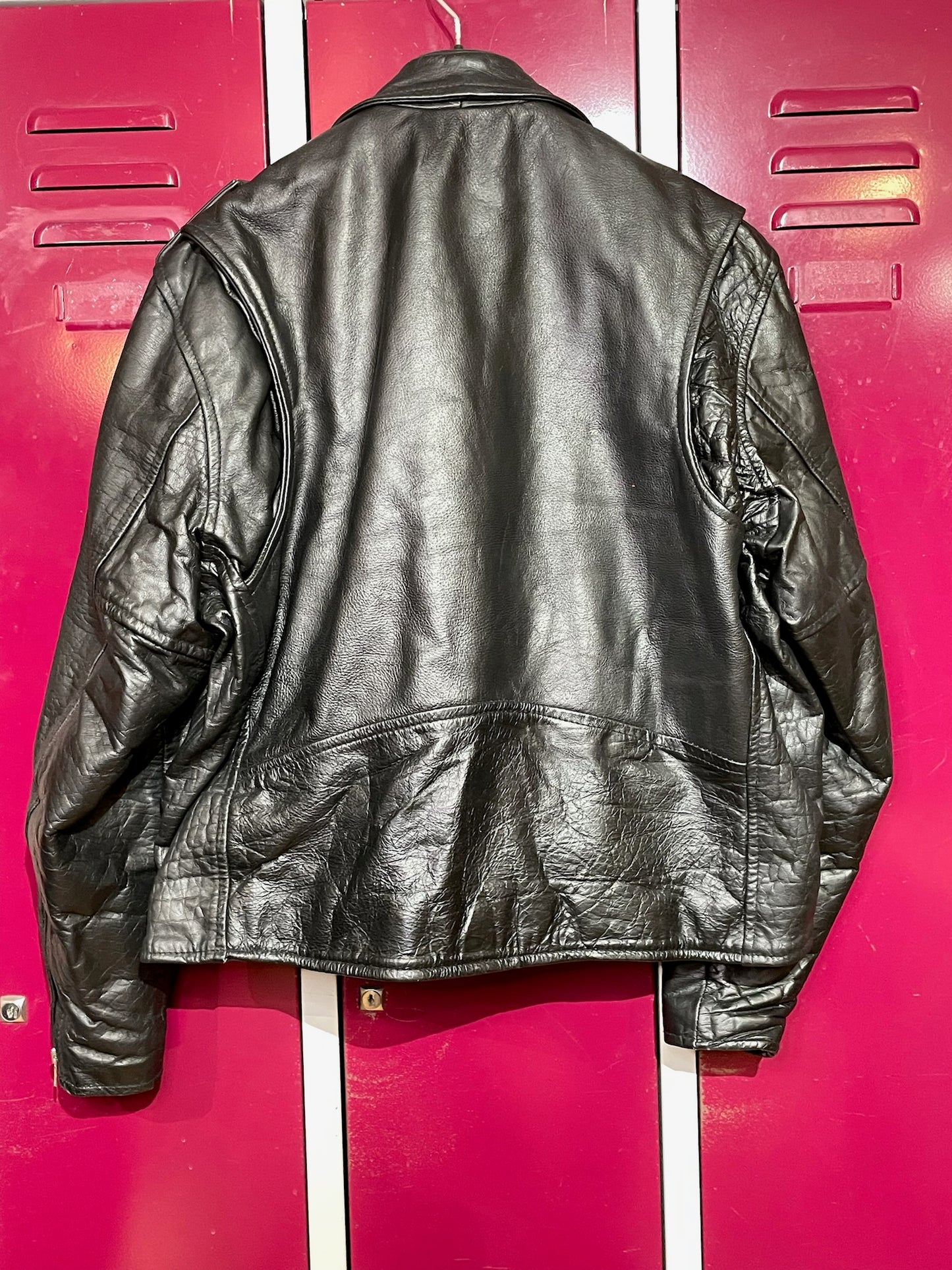 VINTAGE UNIK MOTORCYCLE BIKER LEATHER JACKET SZ: 46
