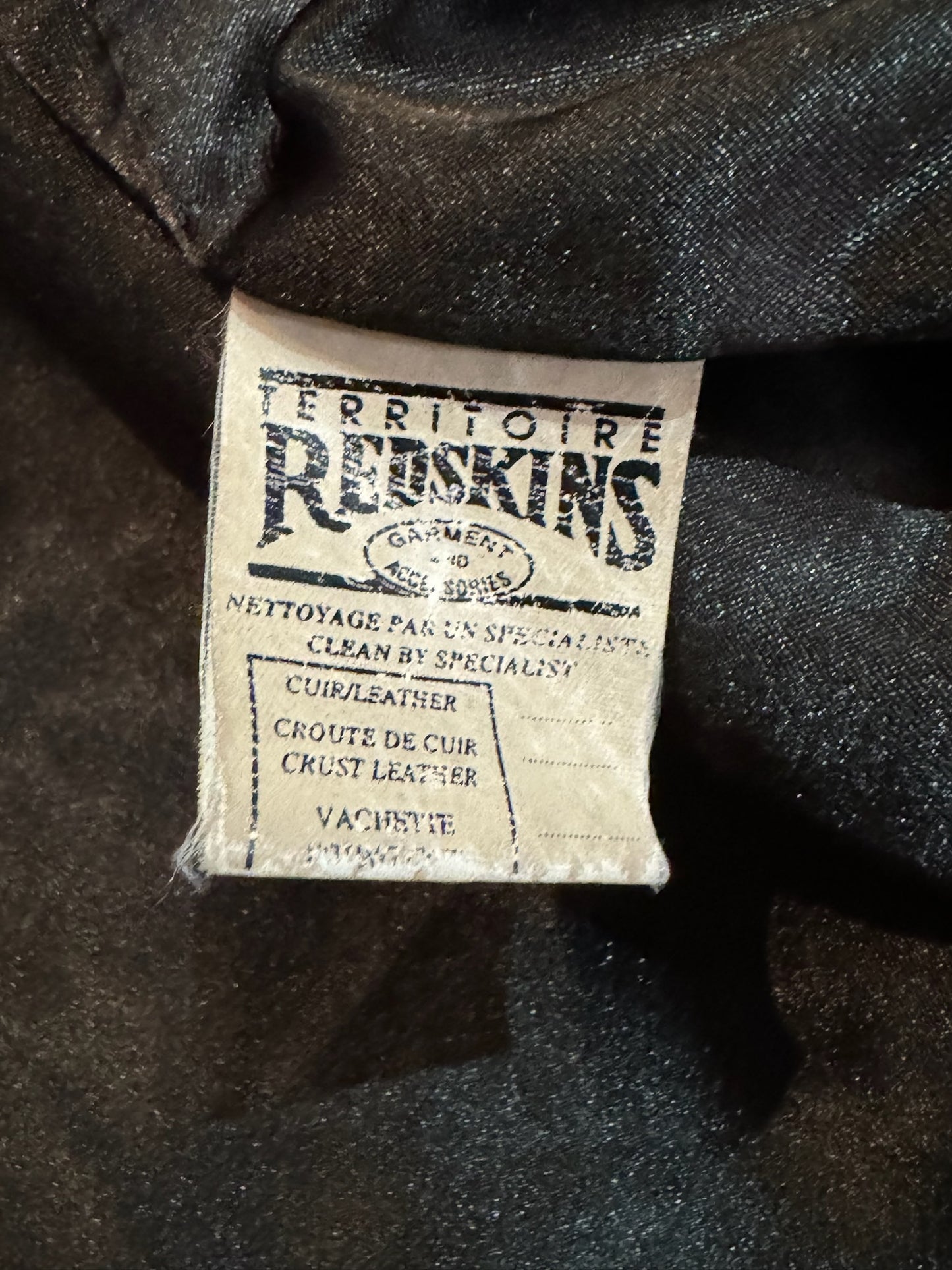 VINTAGE REDSKINS LEATHER TRUCKER JACKET SZ: XL