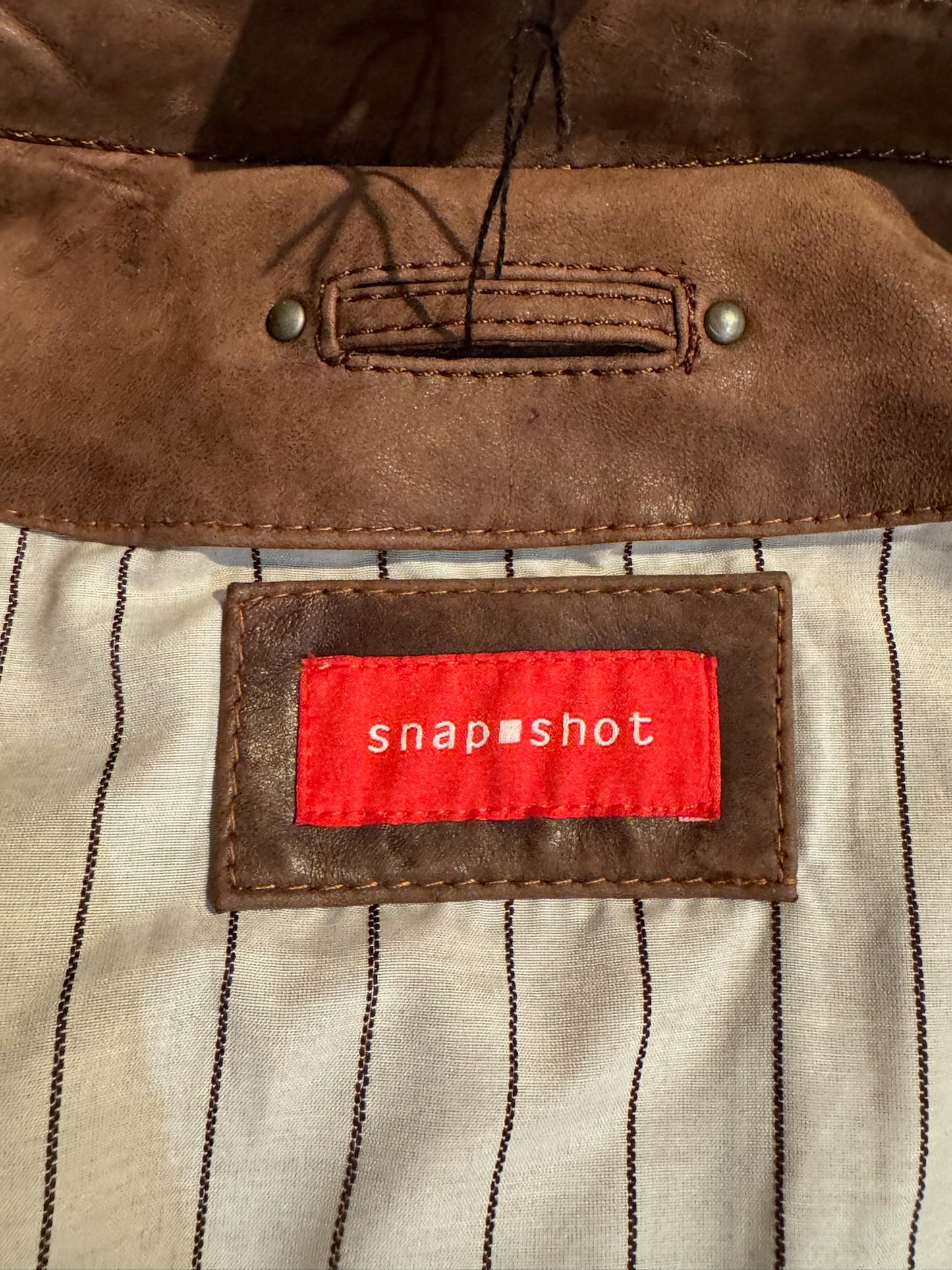 SNAP SHOT LEATHER SUEDE TRUCKER JACKET SZ: XL