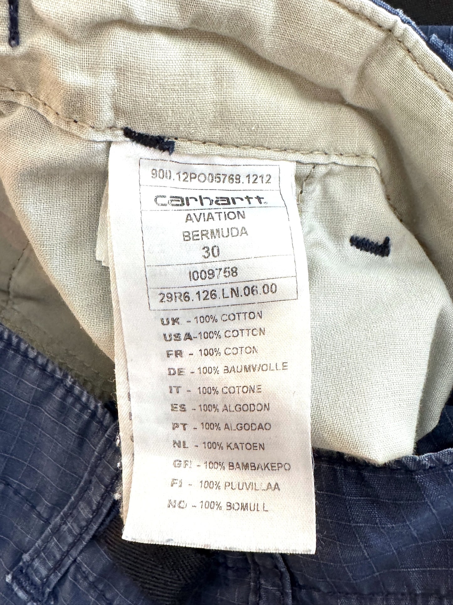CARHARTT AVIATION CARGO BERMUDA SHORTS SZ: 30