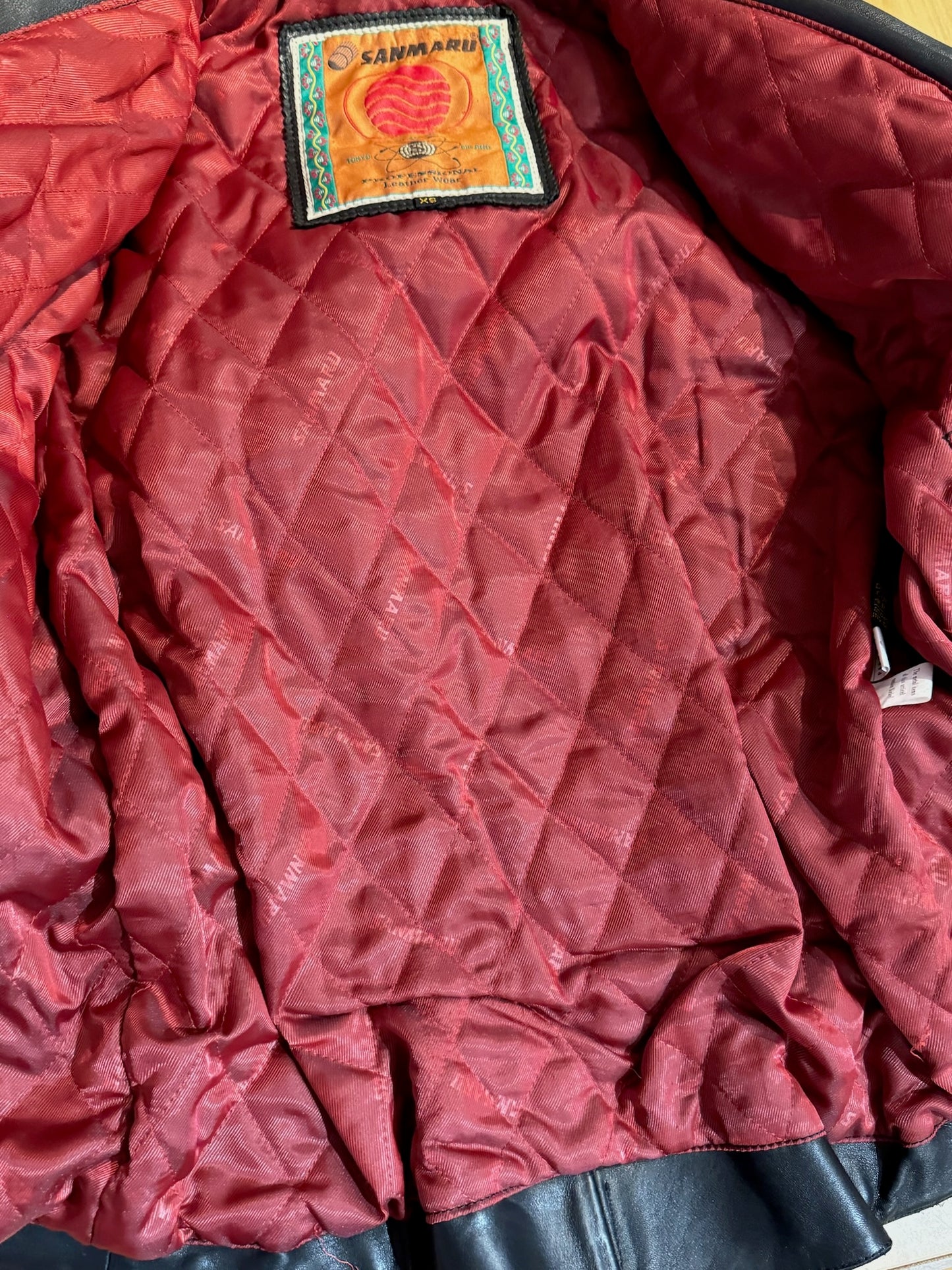 VINTAGE 90s SANMARU WOMENS MOTORCYCLE BIKER LEATHER JACKET SZ: XS