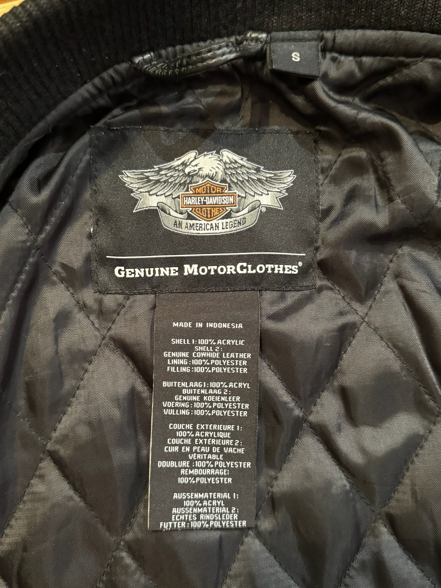 HARLEY DAVIDSON "2013" VARSITY JACKET SZ: S