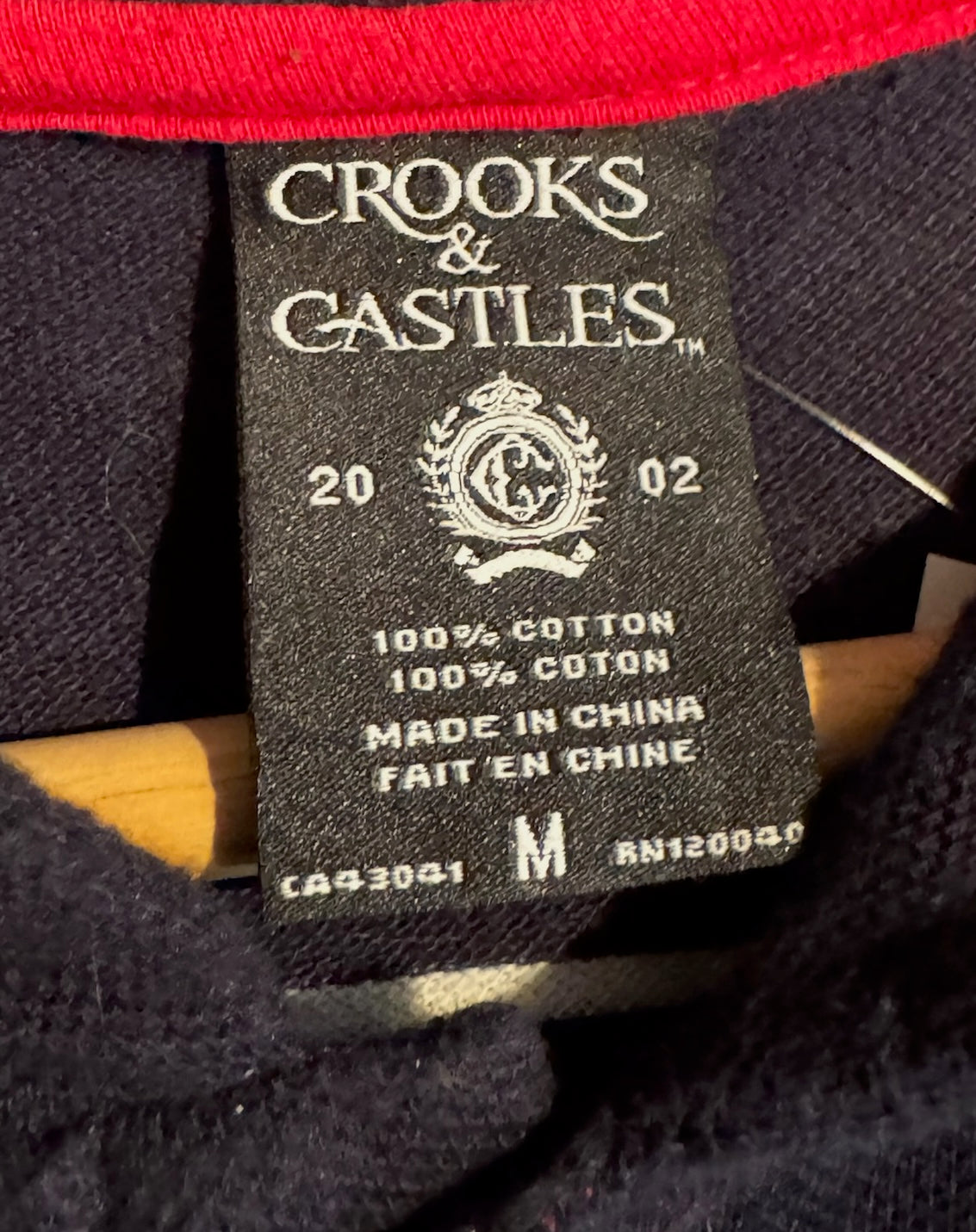 CROOKS & CASTLES BUTTON HOODIE SZ: M