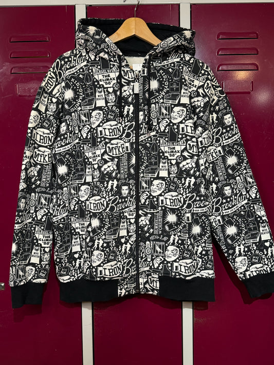 FIFTY24SF GALLERY "IRON MIKE TYSON" AOP HOODIE ZIP UP  SZ: L